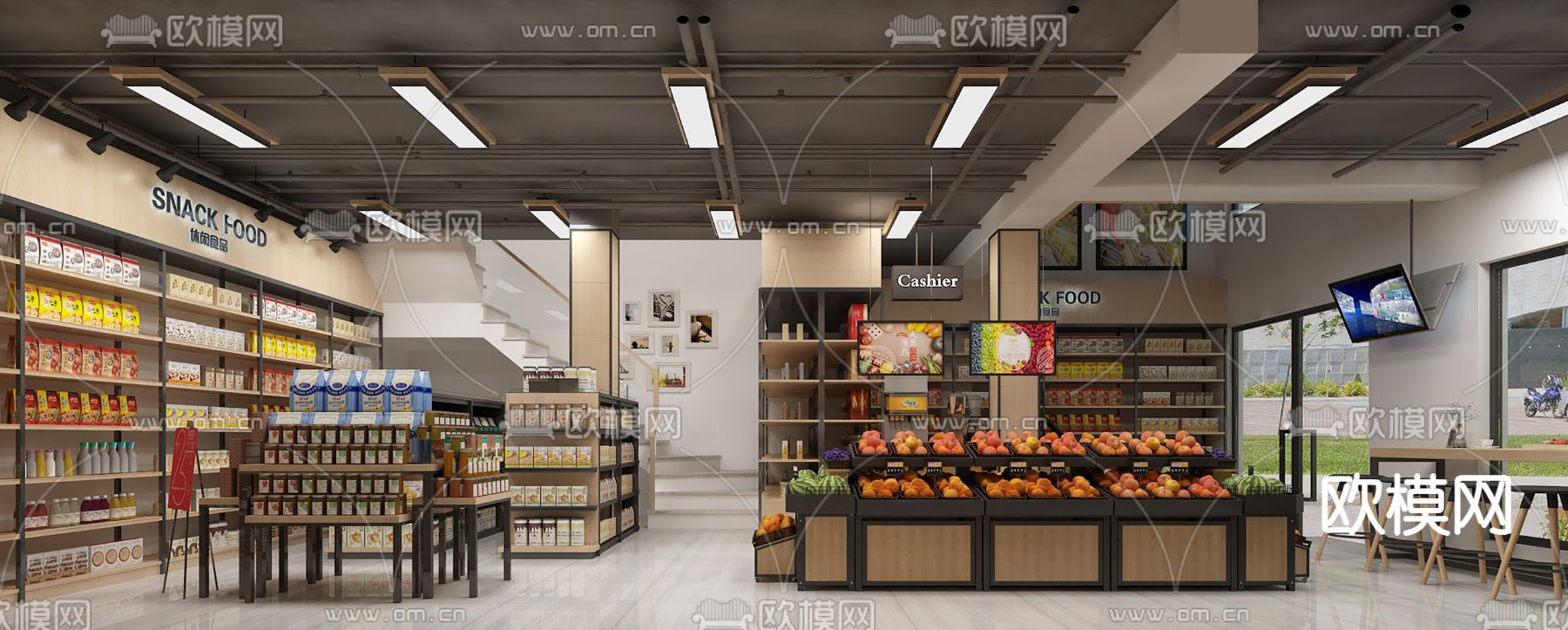 超市 便利店3d模型下载（渲染图1）