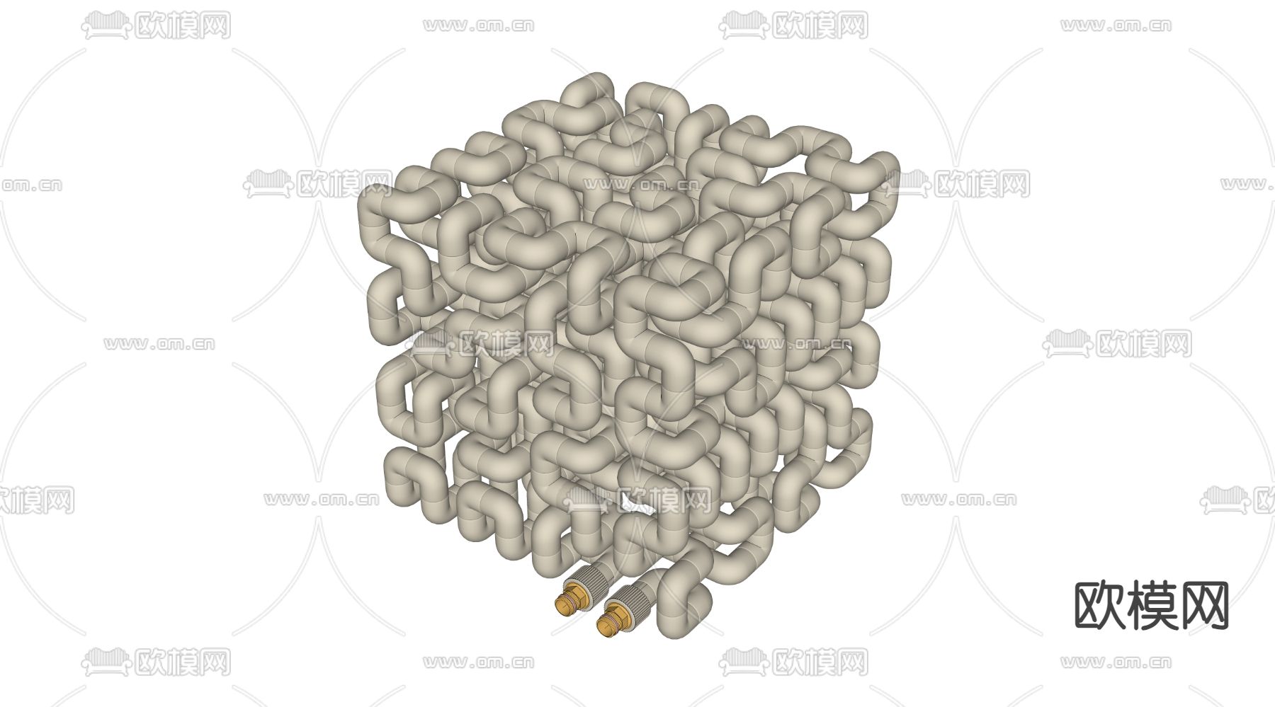 方块排列水管su模型下载（渲染图3）