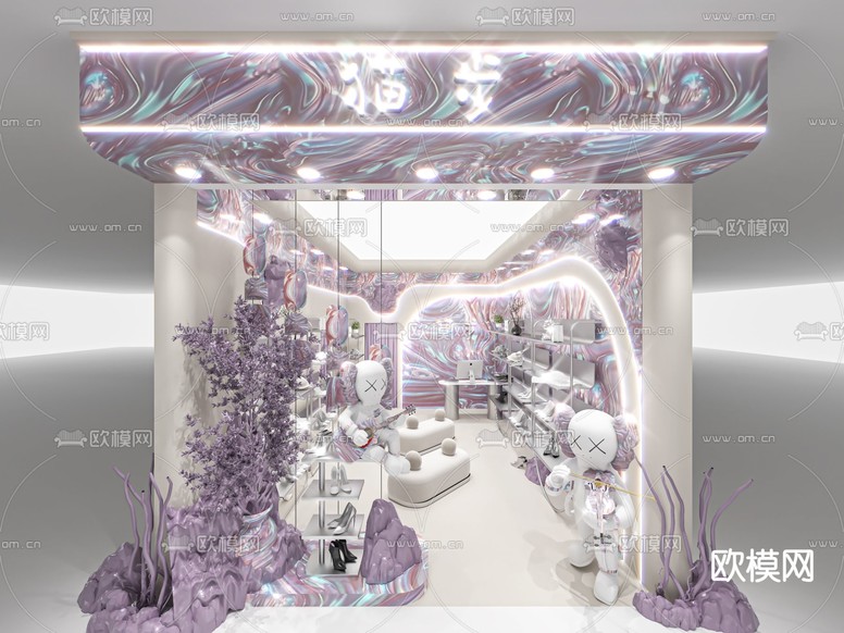 女士鞋店3d模型下载(渲染图3)