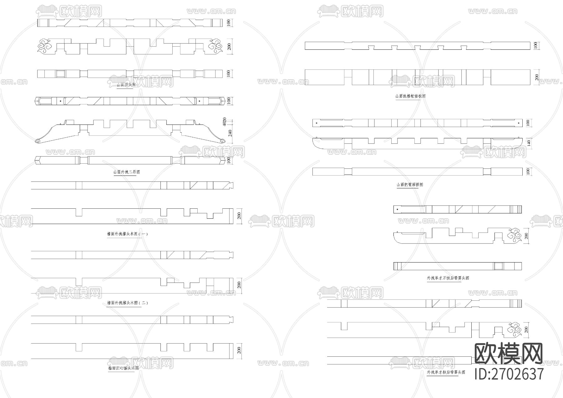 园林古建细部设计节点大样下载（渲染图8）