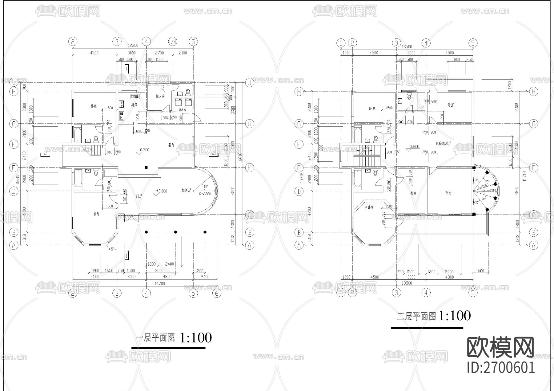 私人别墅CAD施工图下载（渲染图3）