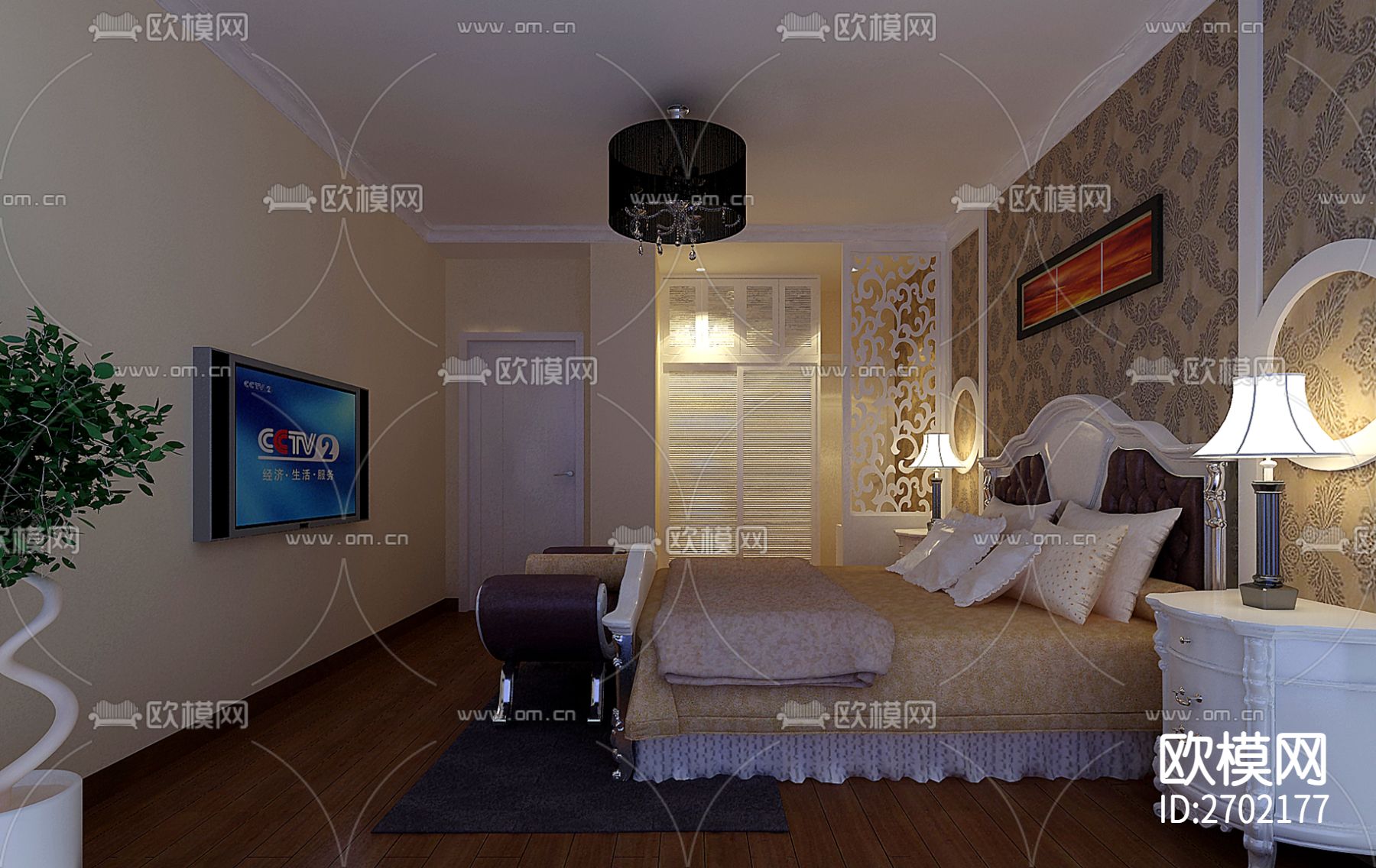 一百四十平大平层全套装修cad施工图下载（渲染图8）