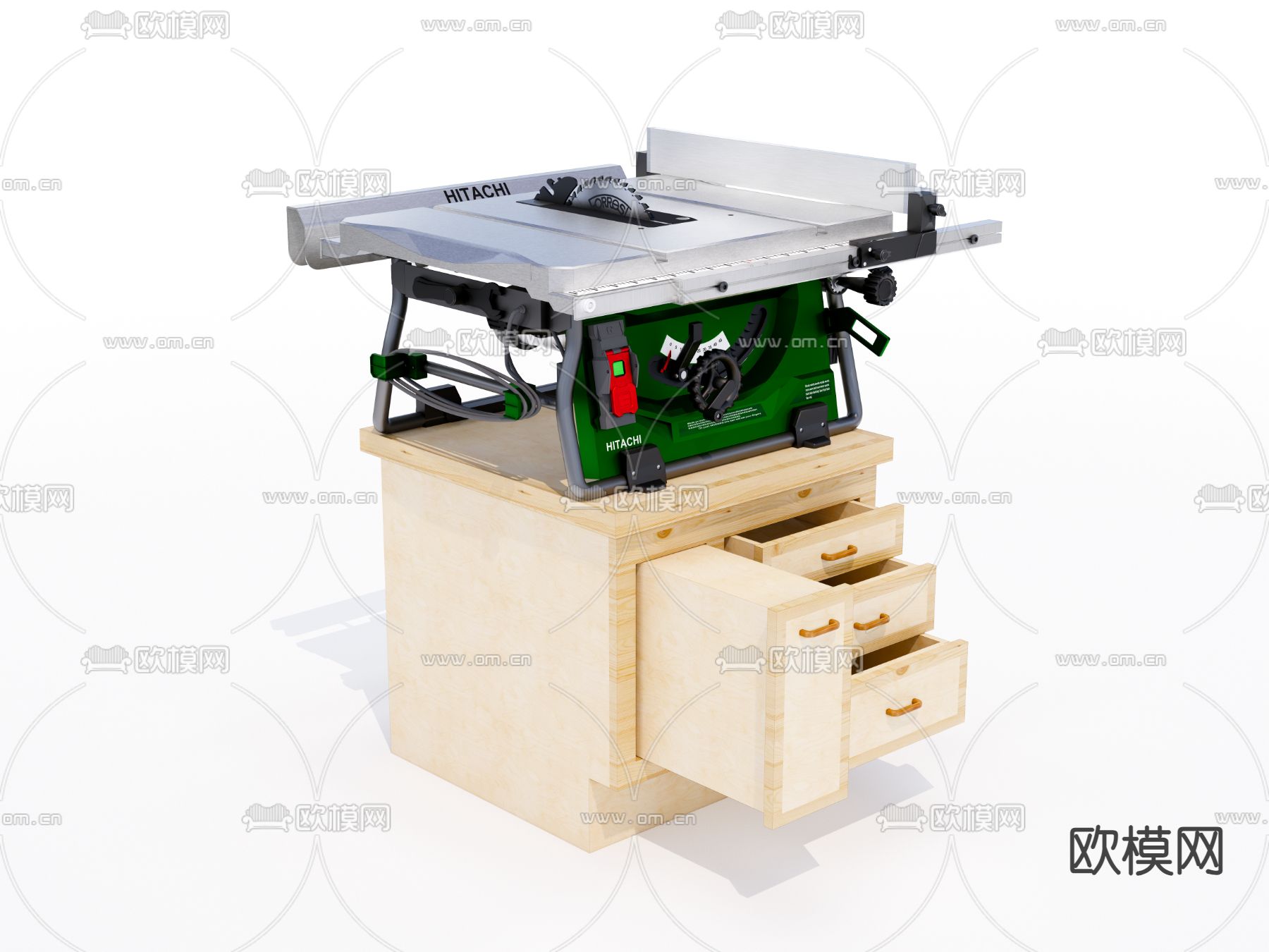 木工台锯su模型下载（渲染图3）