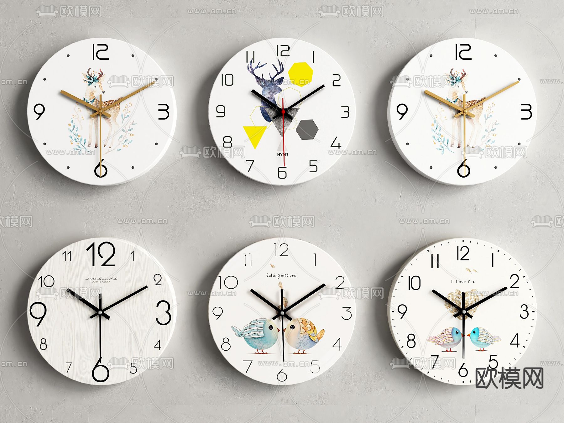 北欧钟表 时钟 挂钟su模型下载（渲染图1）