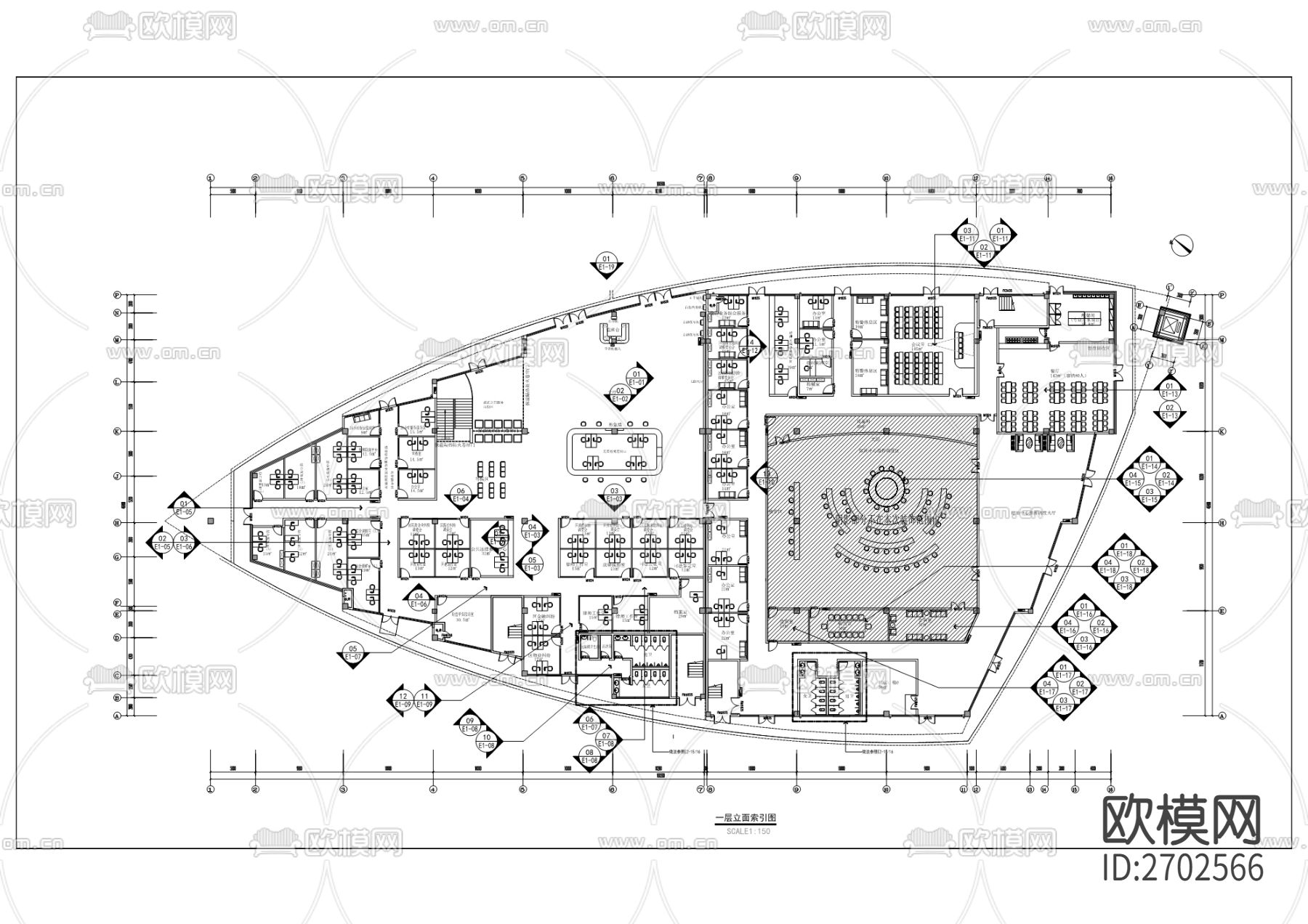 社会矛盾纠纷联合调处中心建设项目cad施工图下载（渲染图7）