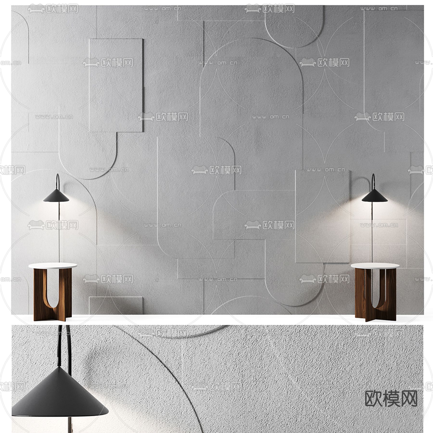 床头背景3d模型