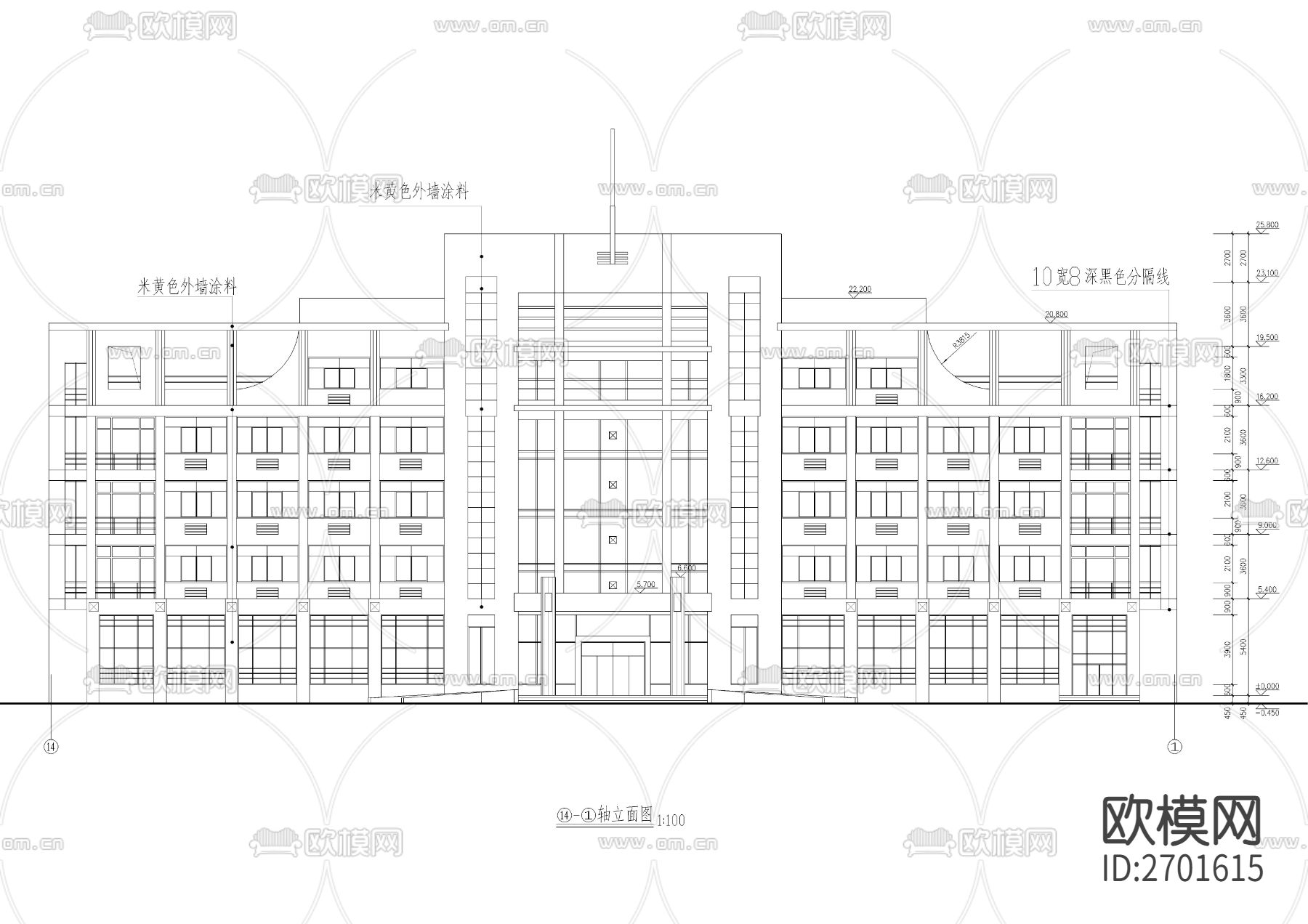 办公楼建筑cad施工图下载（渲染图10）