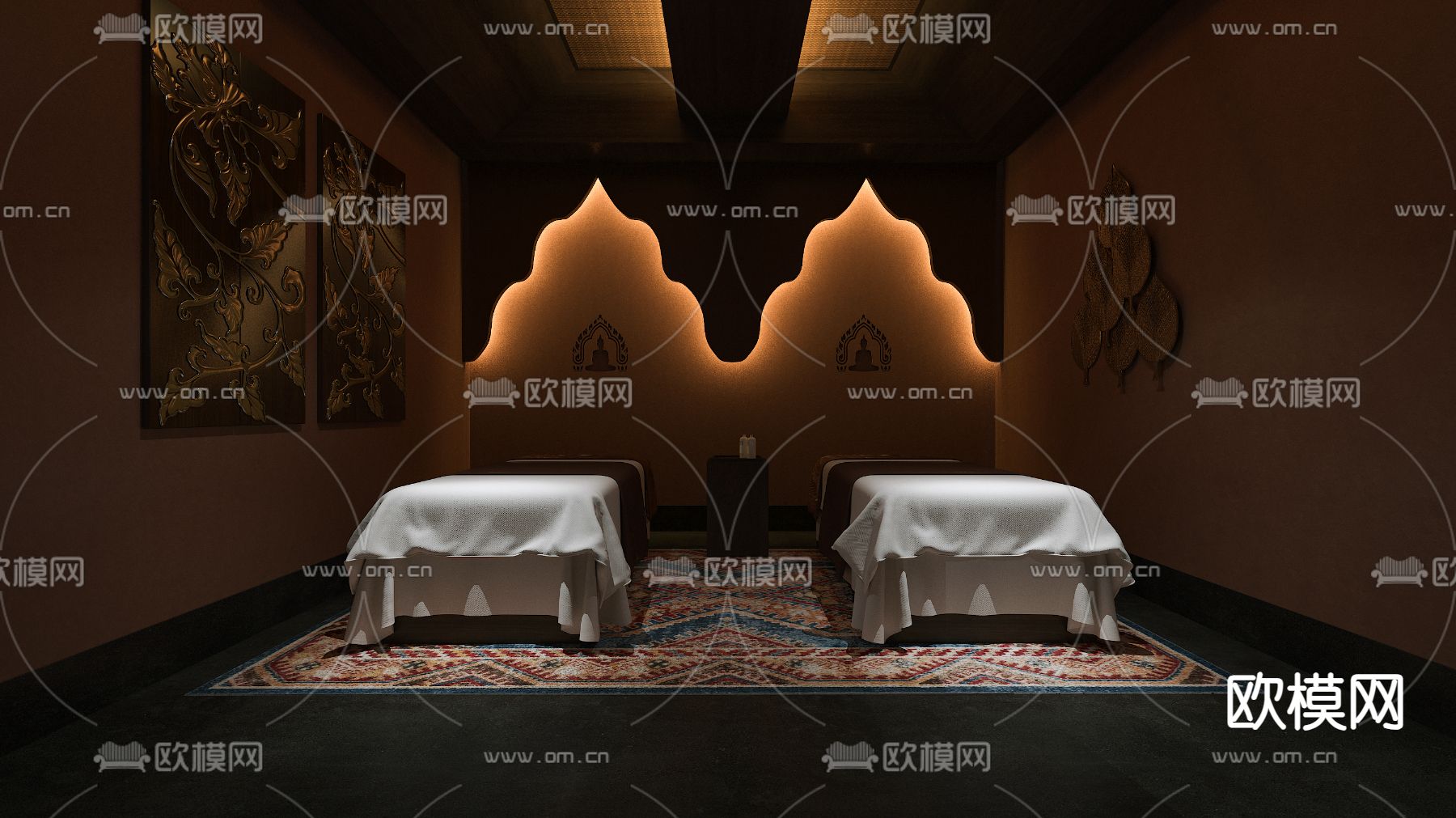 东南亚美容院 SPA护理房3d模型下载（渲染图1）