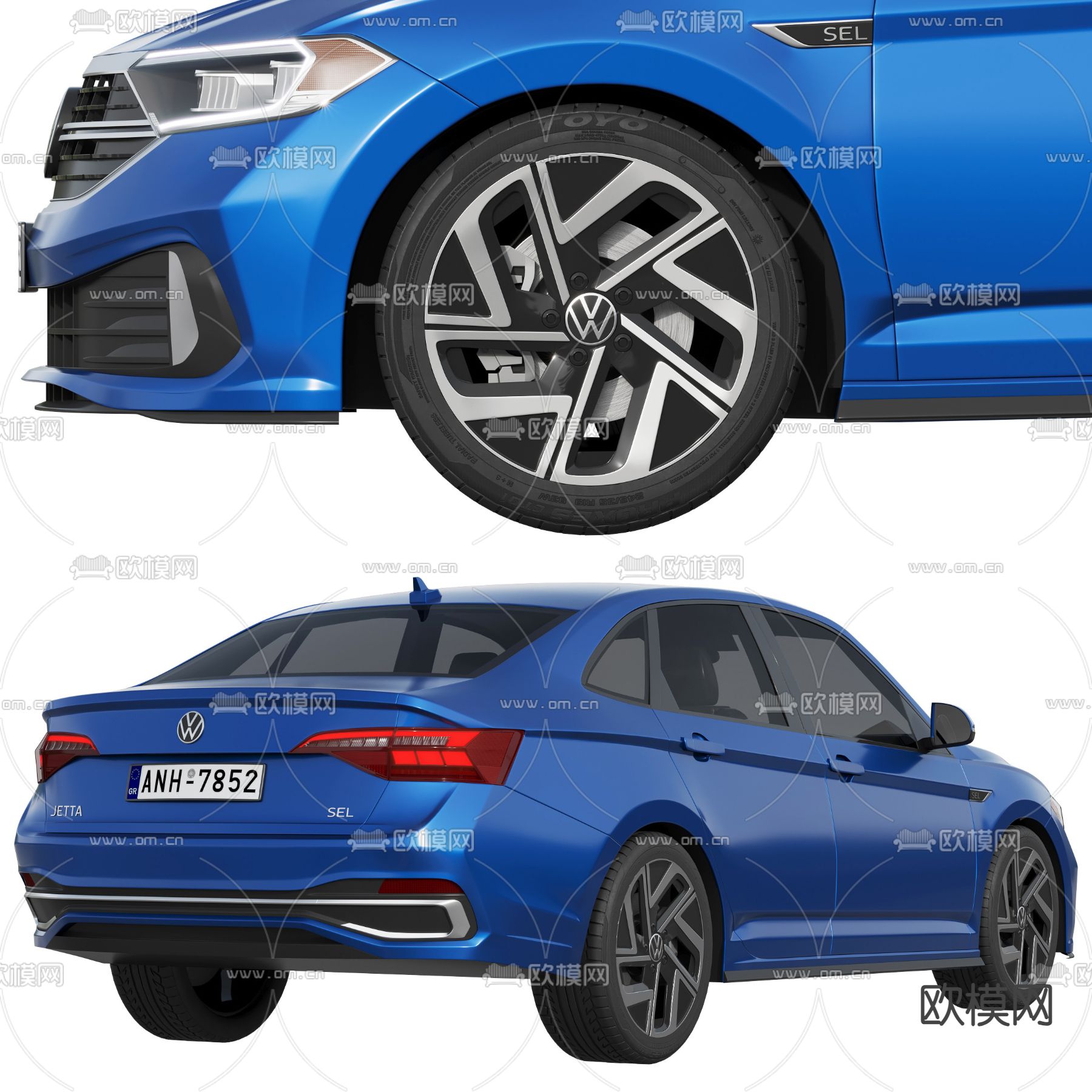 捷达汽车 小轿车3d模型下载（渲染图3）