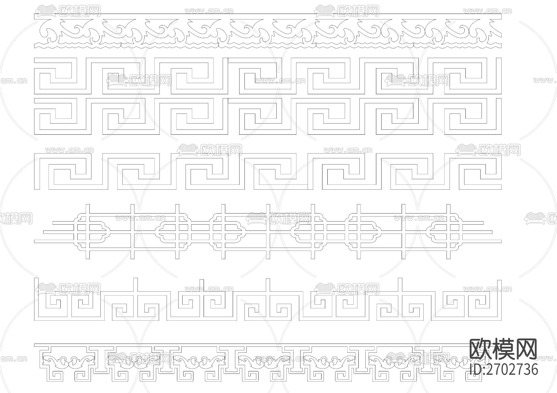中式雕花cad图库下载（渲染图2）