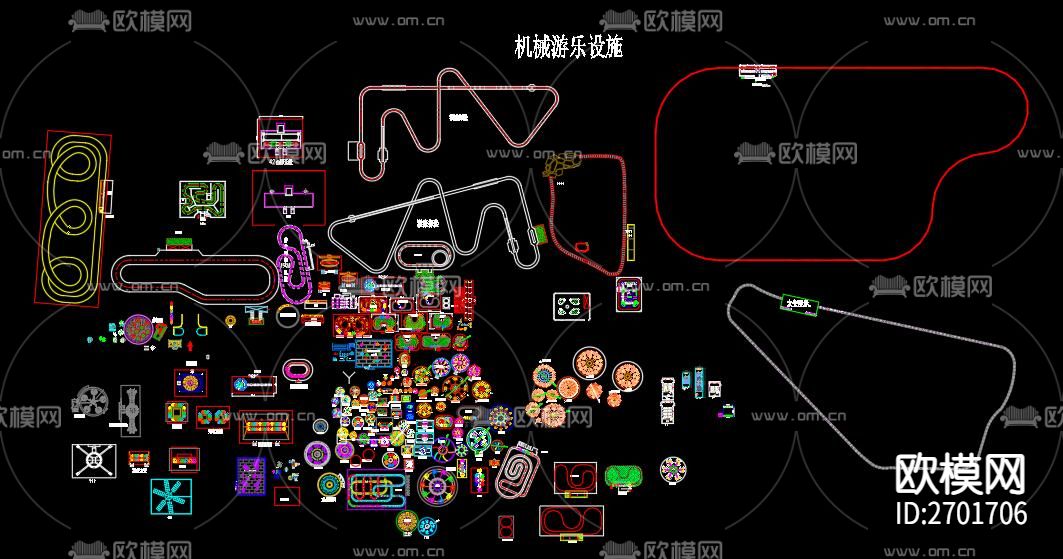 游乐园设备cad图库下载（渲染图1）