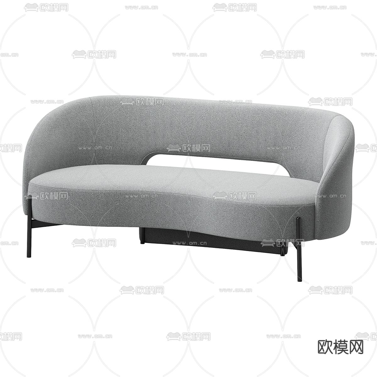 弧形沙发3d模型下载