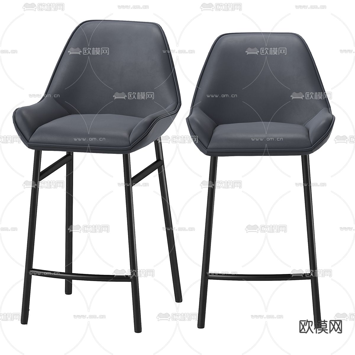 高级灰吧椅 吧凳3d模型下载