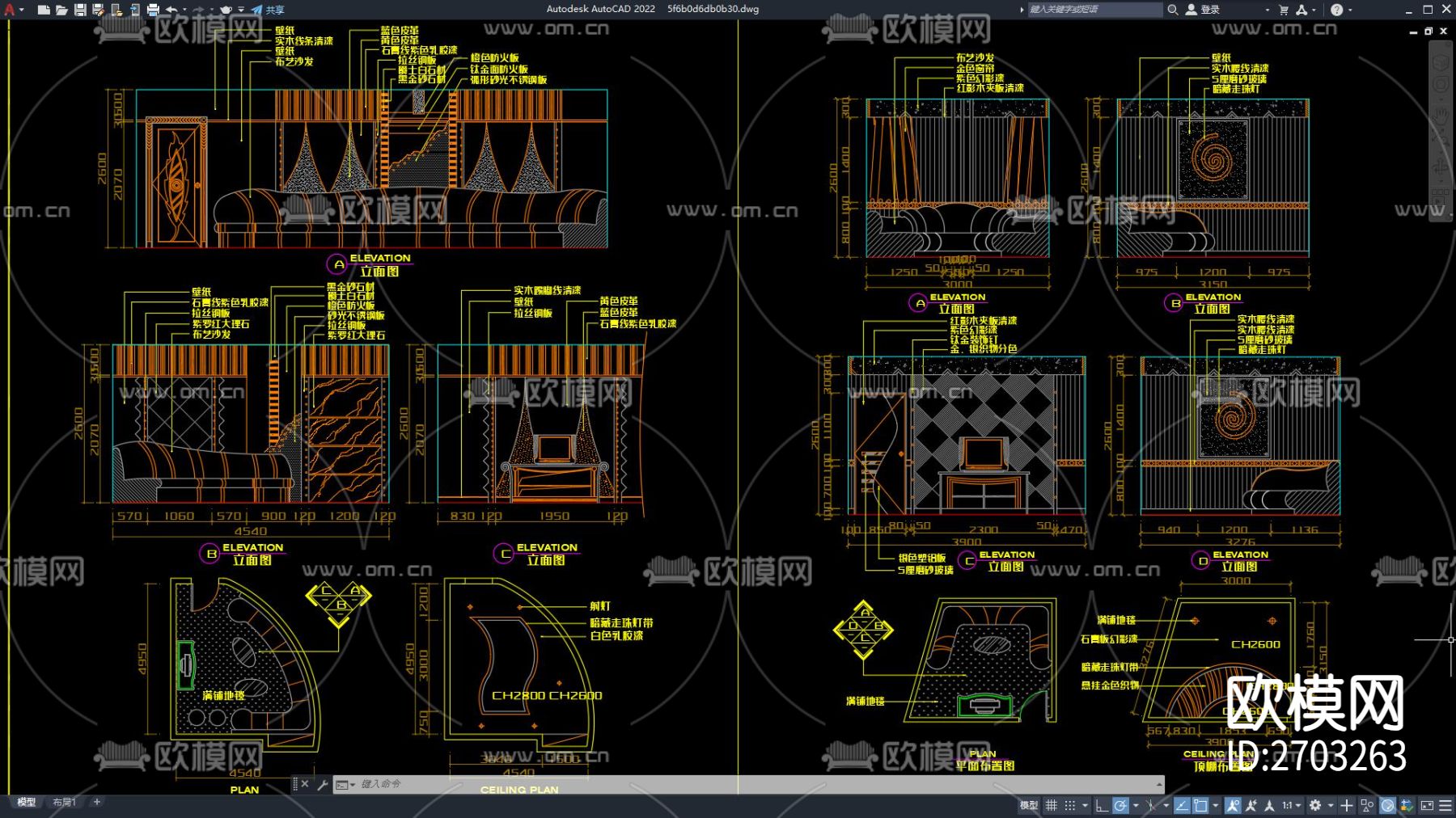 KTV包厢cad平面图下载（渲染图1）