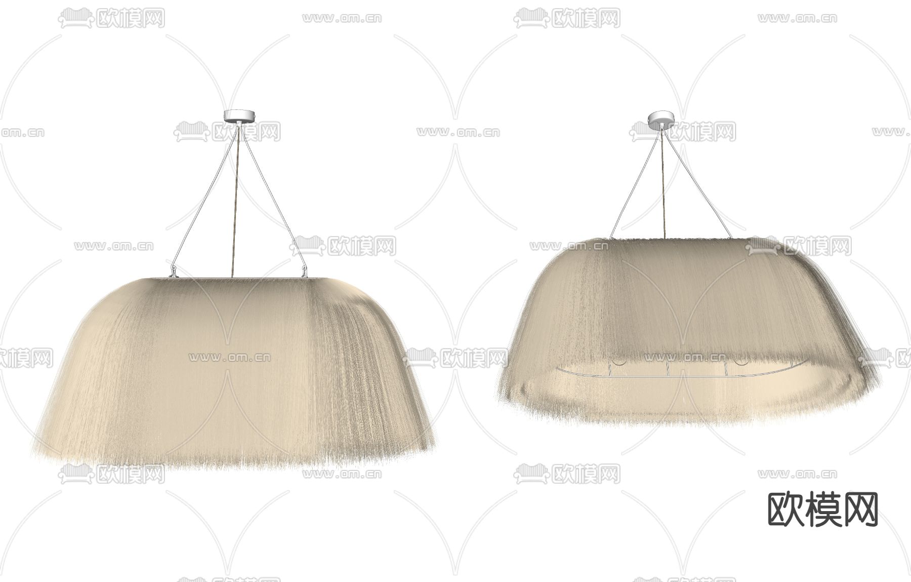 MORRO 茅草吊灯su模型下载（渲染图2）