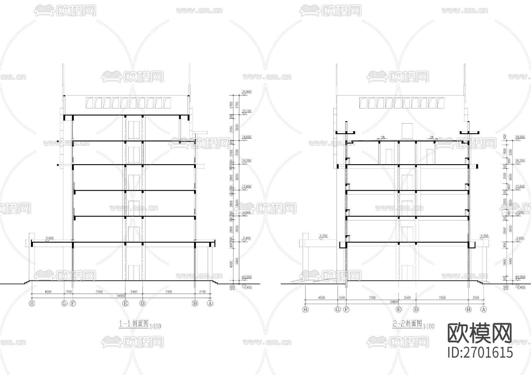 办公楼建筑cad施工图下载（渲染图8）
