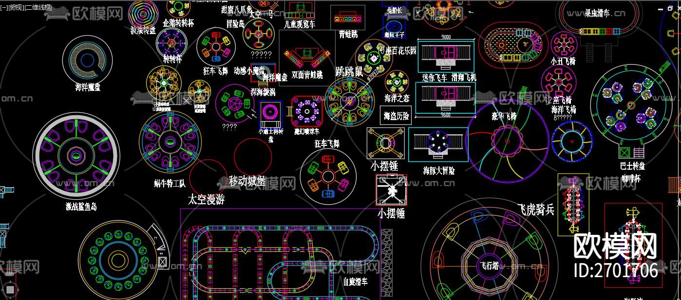 游乐园设备cad图库下载（渲染图6）