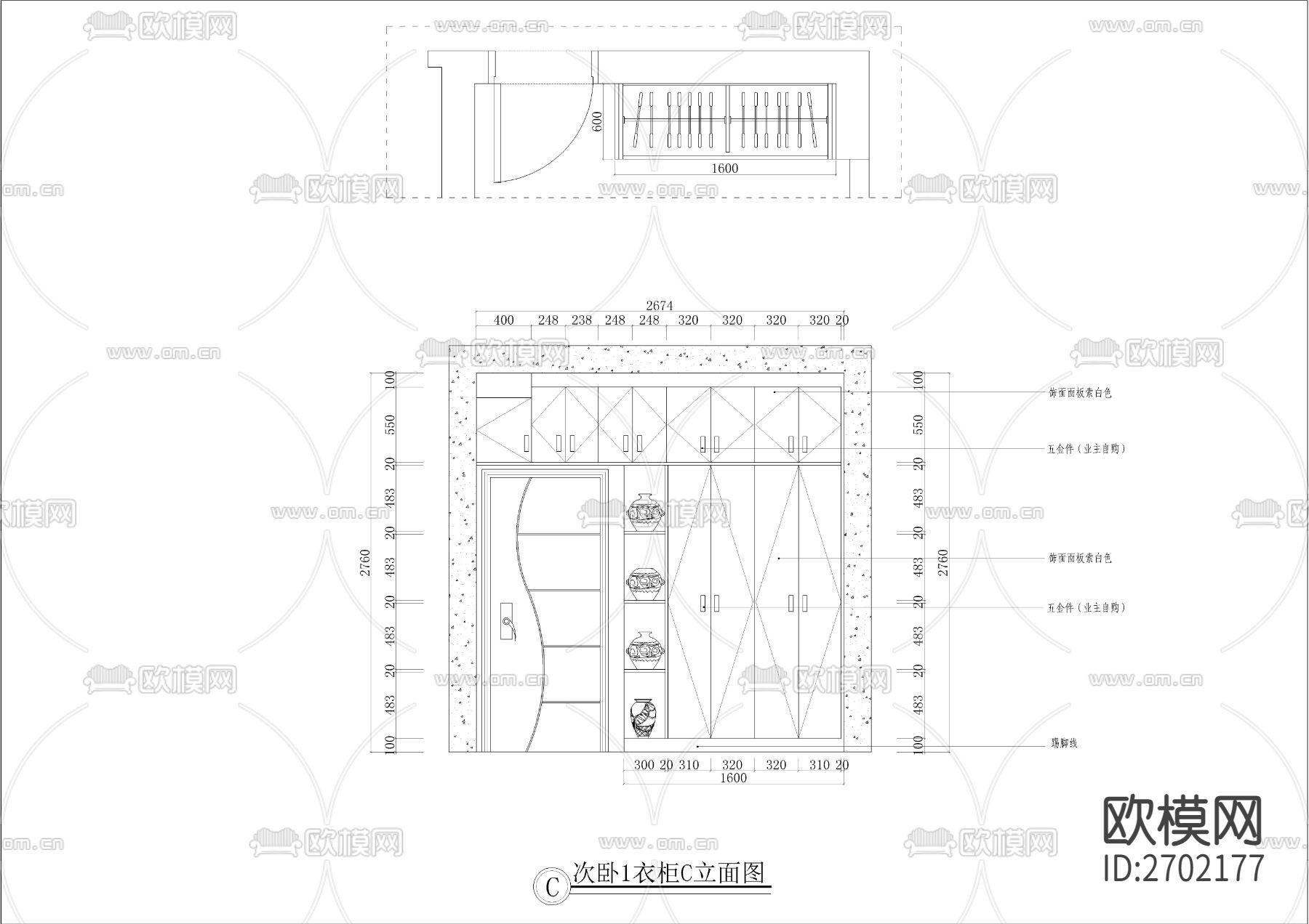 一百四十平大平层全套装修cad施工图下载（渲染图4）