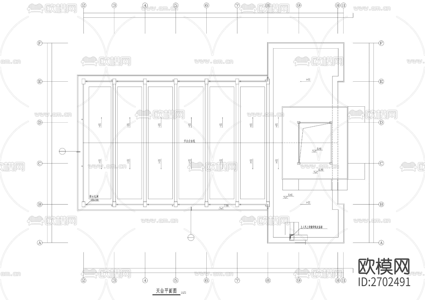 游泳馆建筑cad施工图下载（渲染图4）