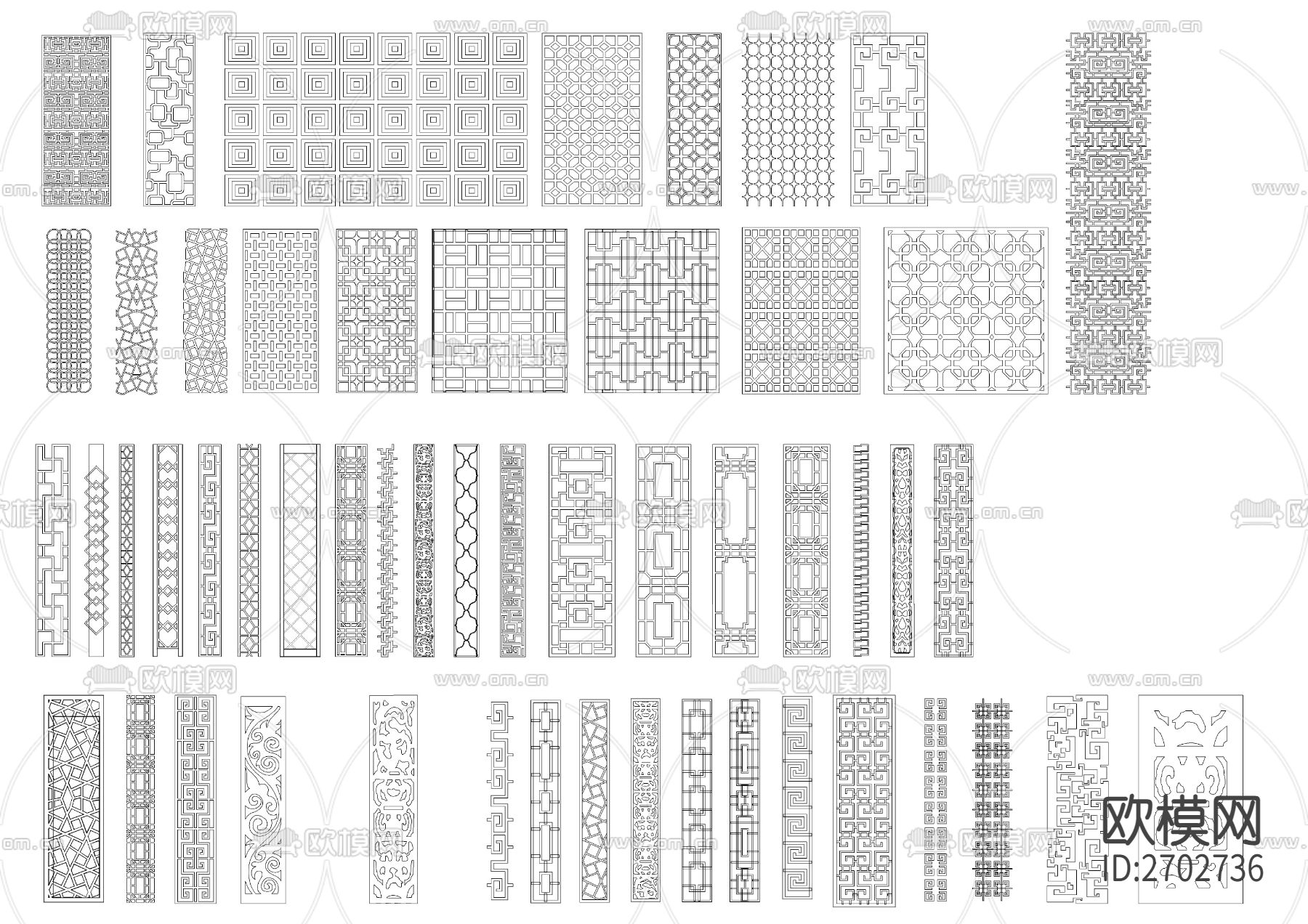 中式雕花cad图库下载（渲染图4）