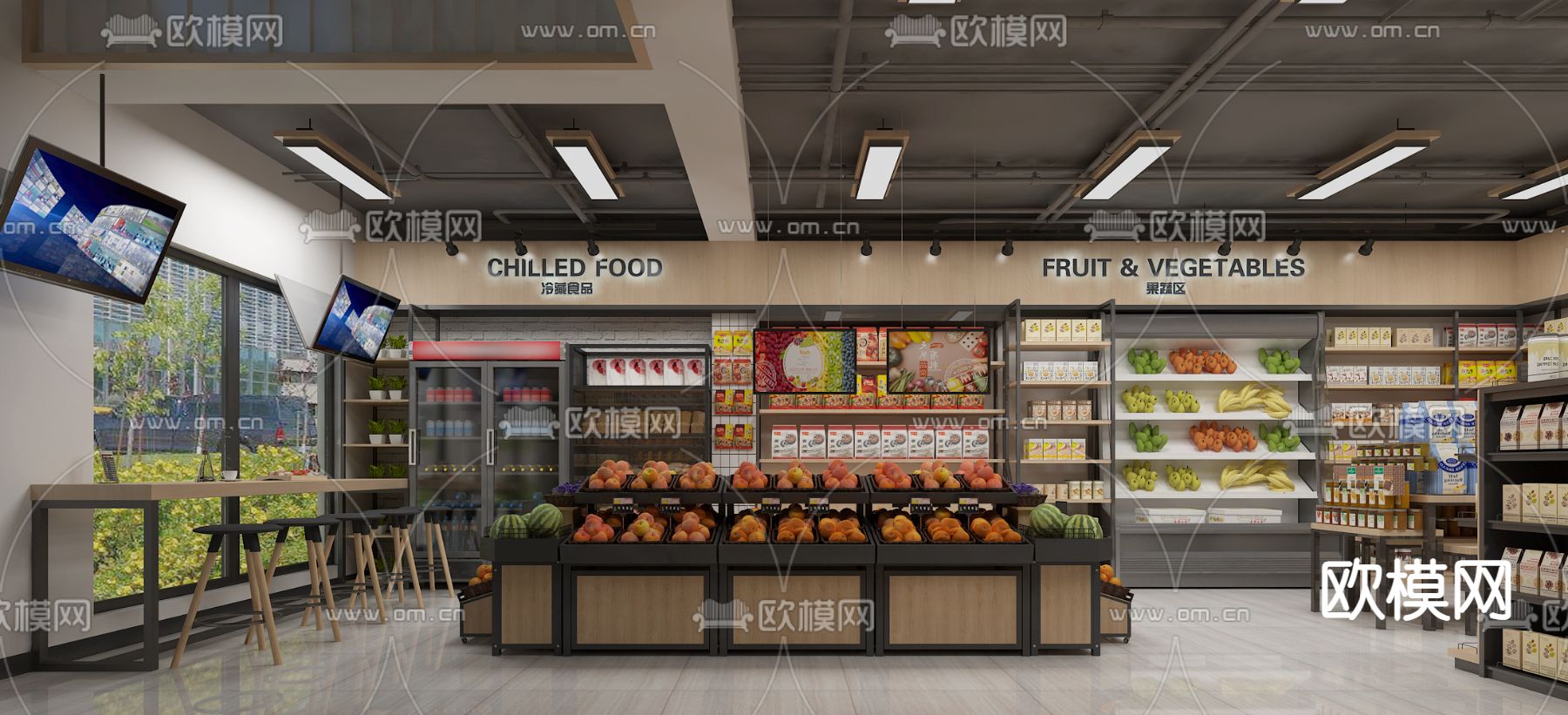 超市 便利店3d模型下载（渲染图2）