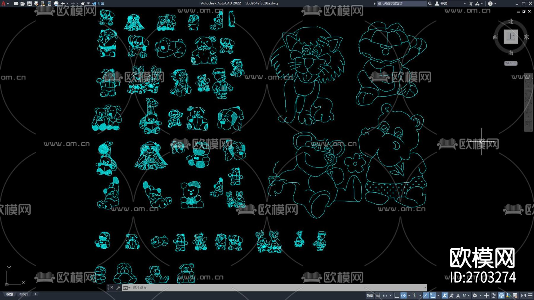 洋娃娃cad立面图库下载