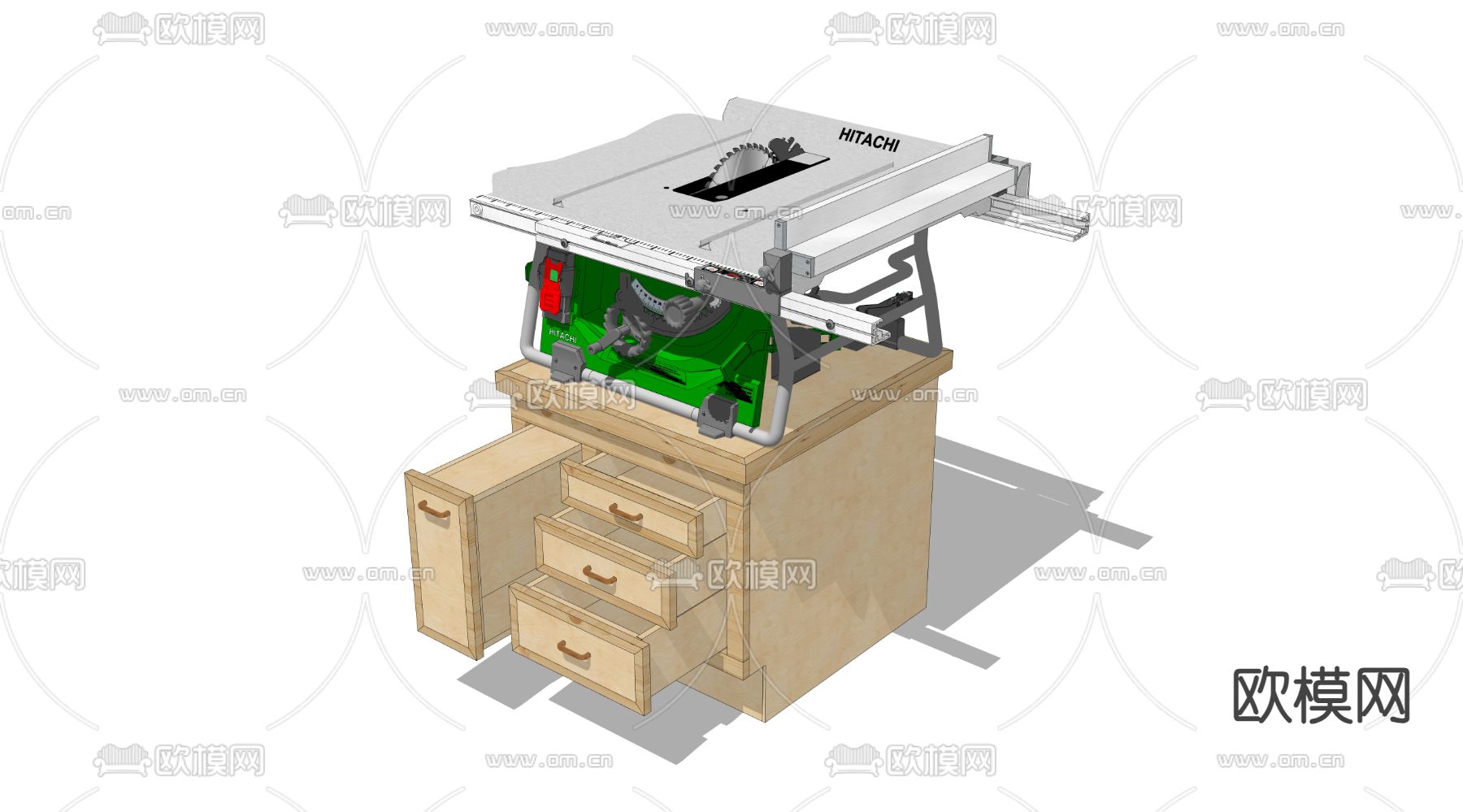 木工台锯su模型下载（渲染图4）