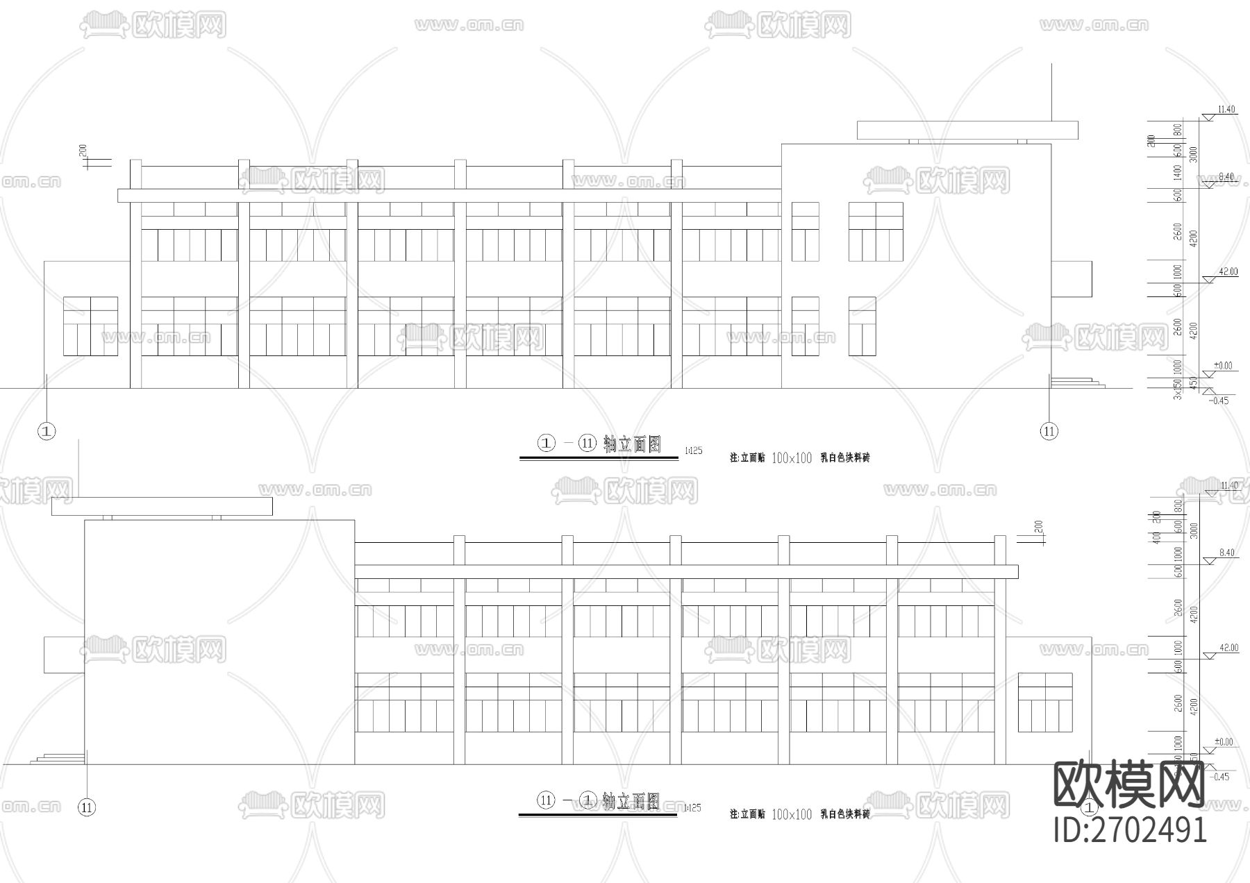 游泳馆建筑cad施工图下载（渲染图3）