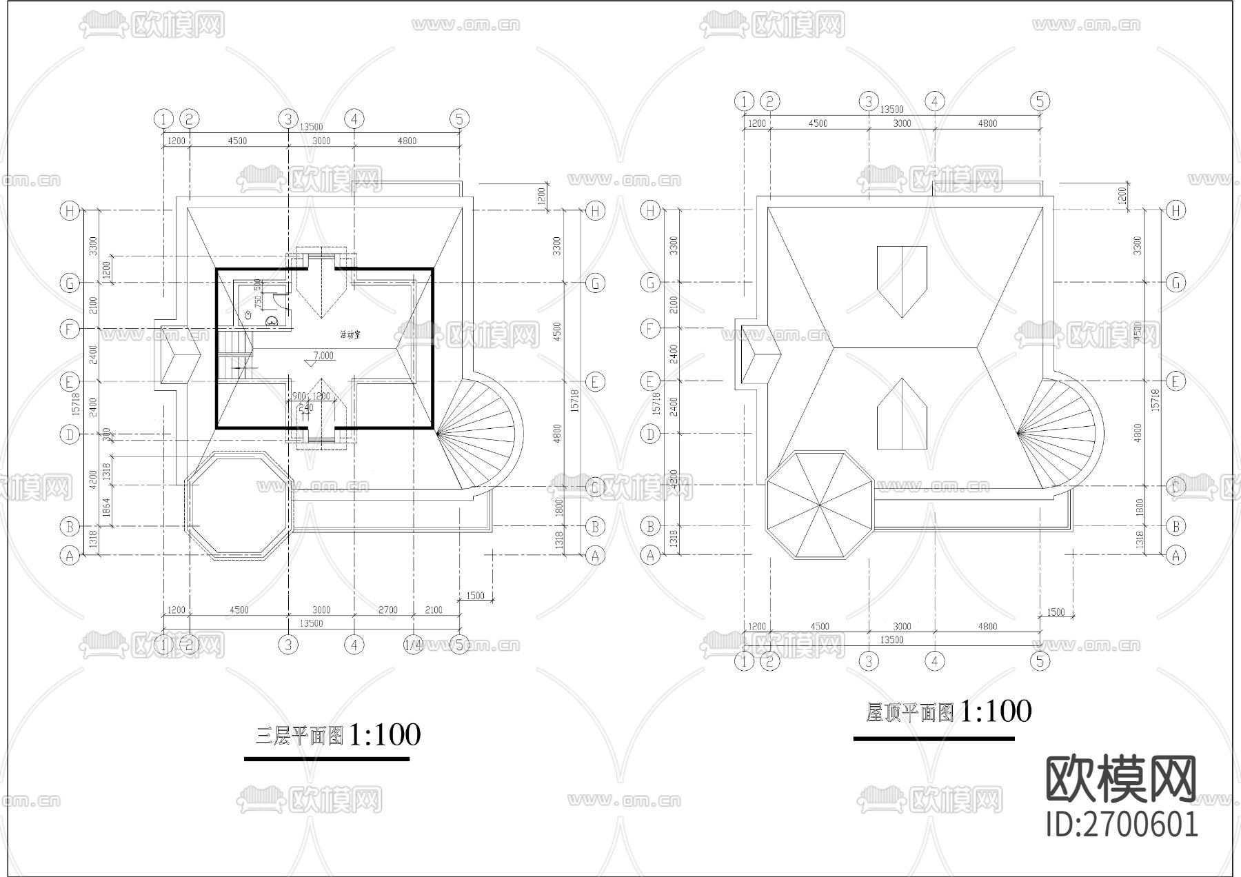 私人别墅CAD施工图下载（渲染图4）