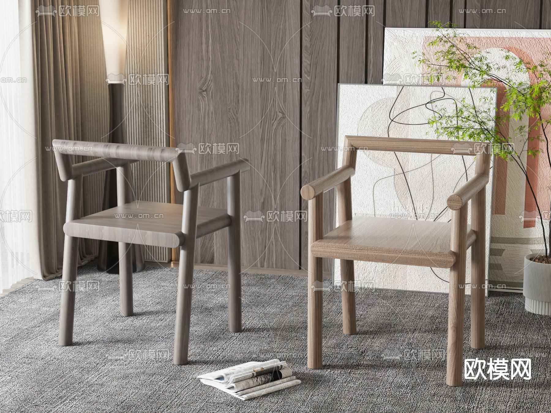 北欧椅子 休闲椅3d模型下载