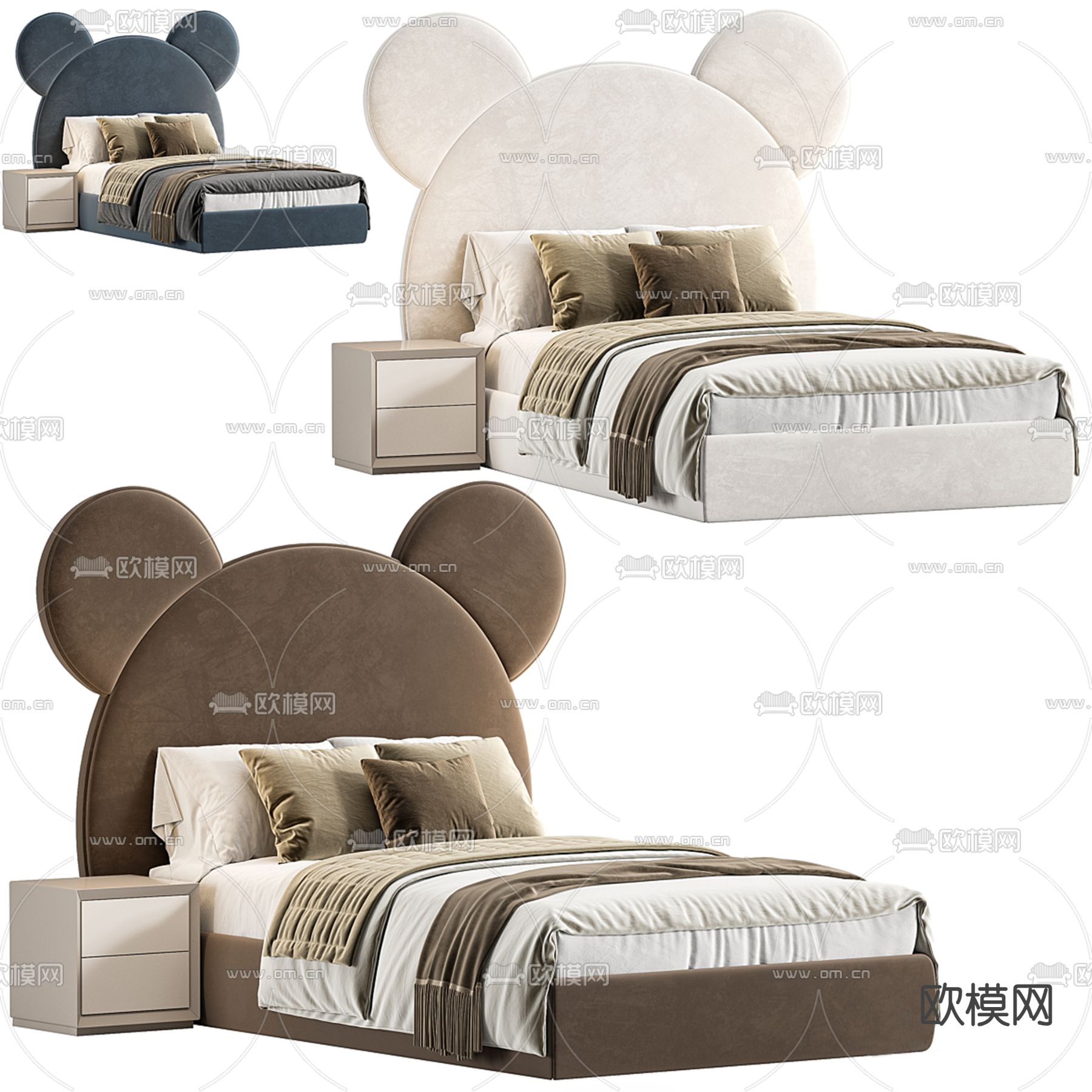 Teddy 儿童床3d模型下载