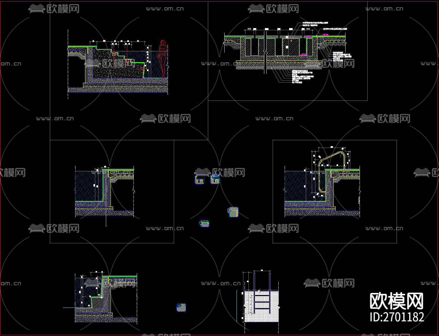 游泳池cad大样图下载（渲染图1）