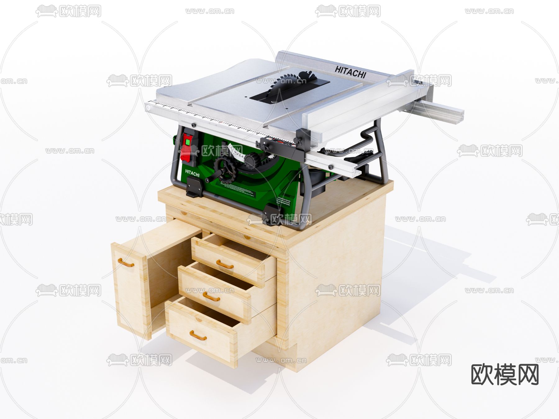 木工台锯su模型下载（渲染图1）