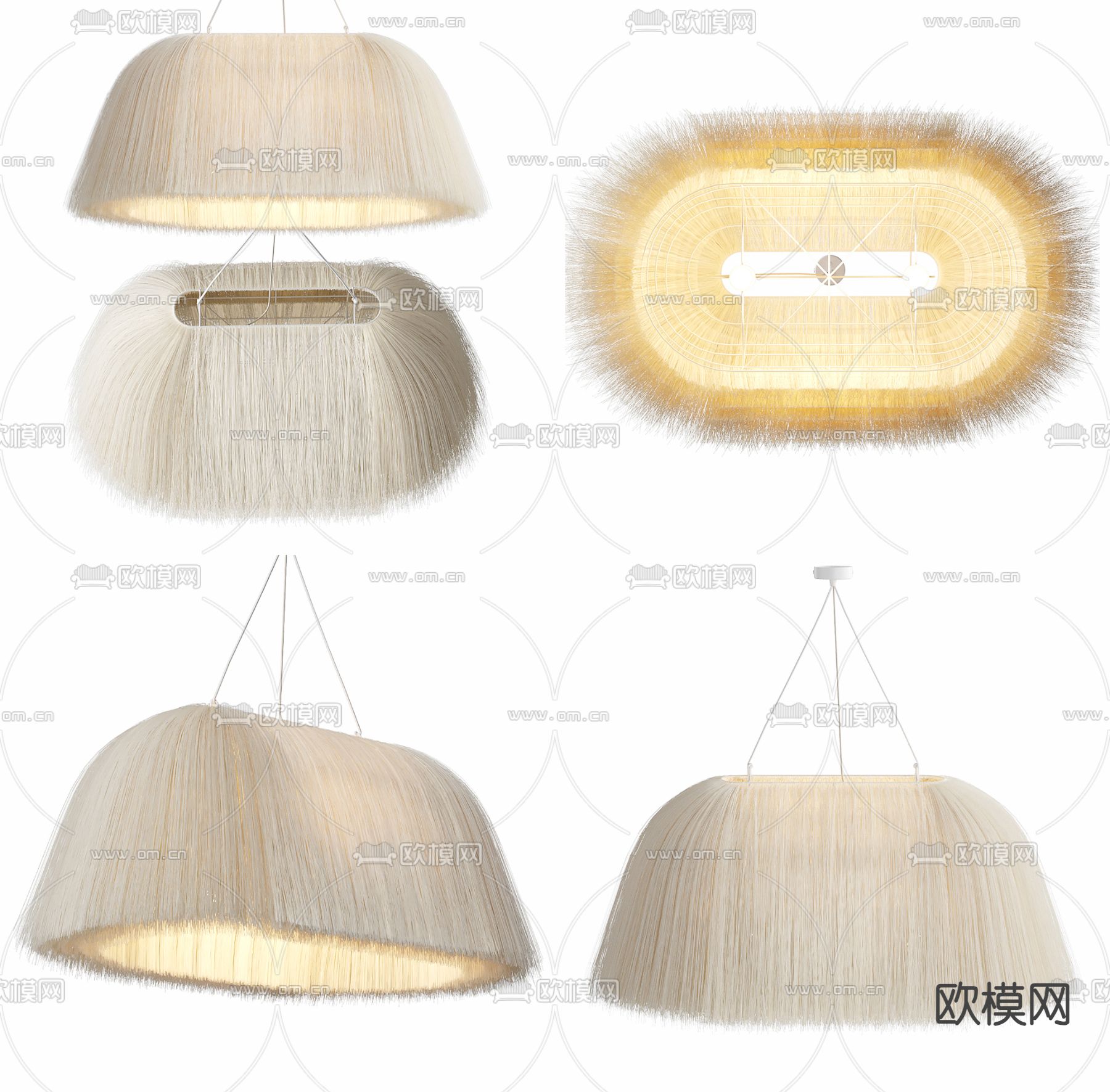 MORRO 茅草吊灯su模型下载（渲染图1）