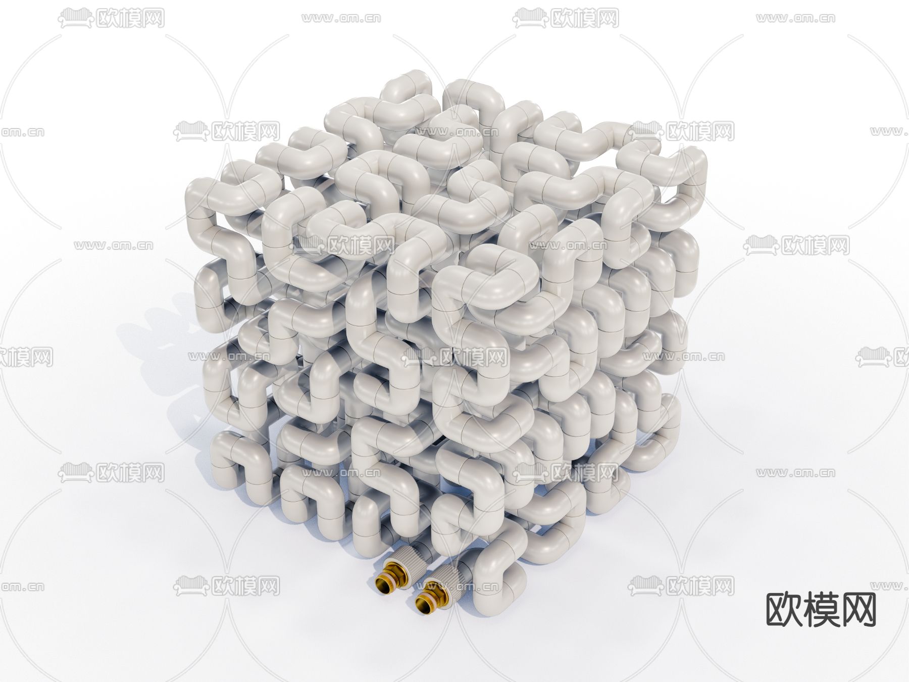 方块排列水管su模型下载（渲染图1）