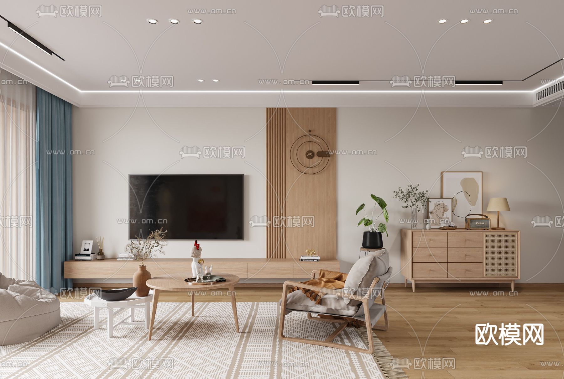 北欧客餐厅3d模型下载（渲染图2）