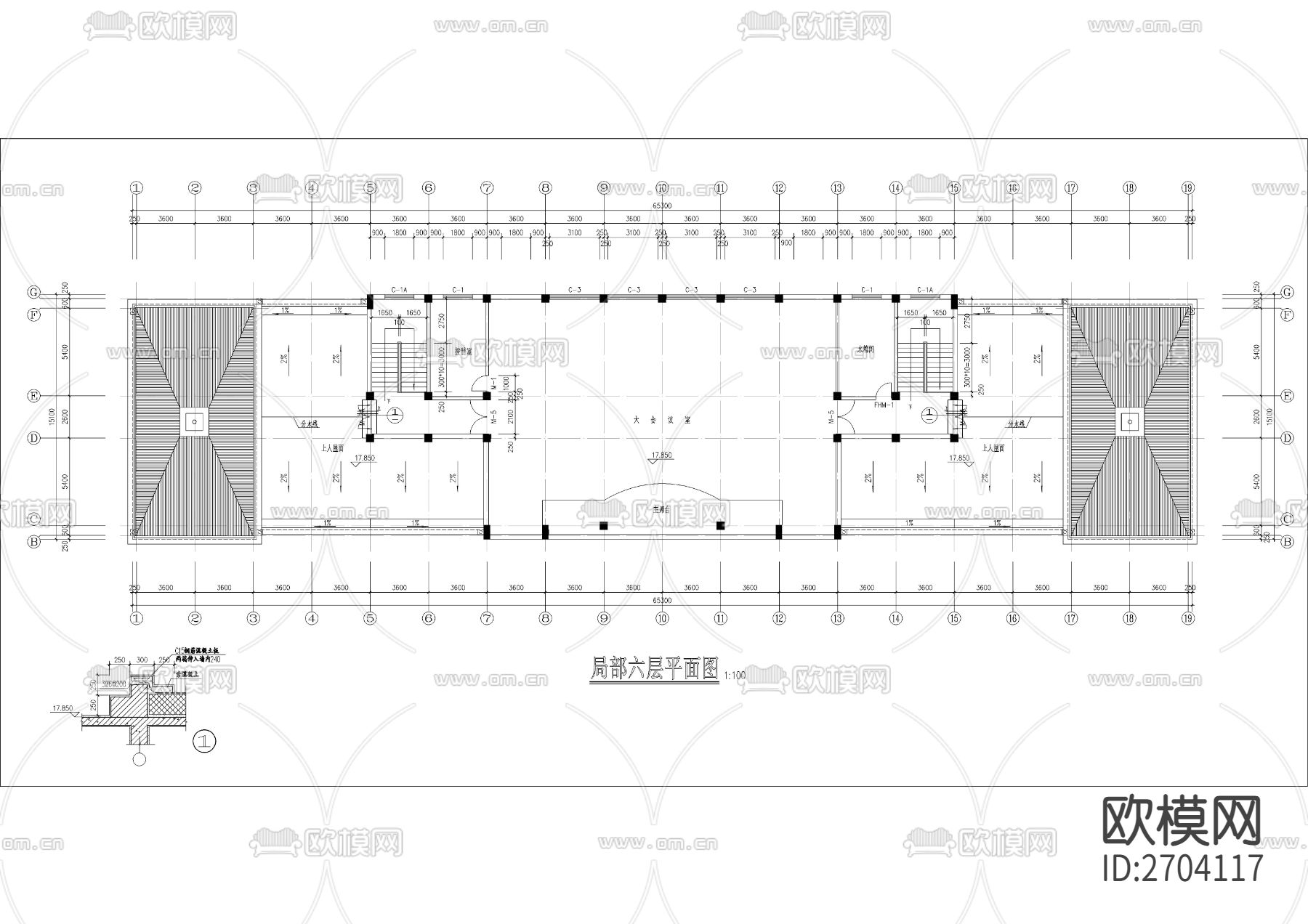 检察院办公楼CAD施工图下载（渲染图7）
