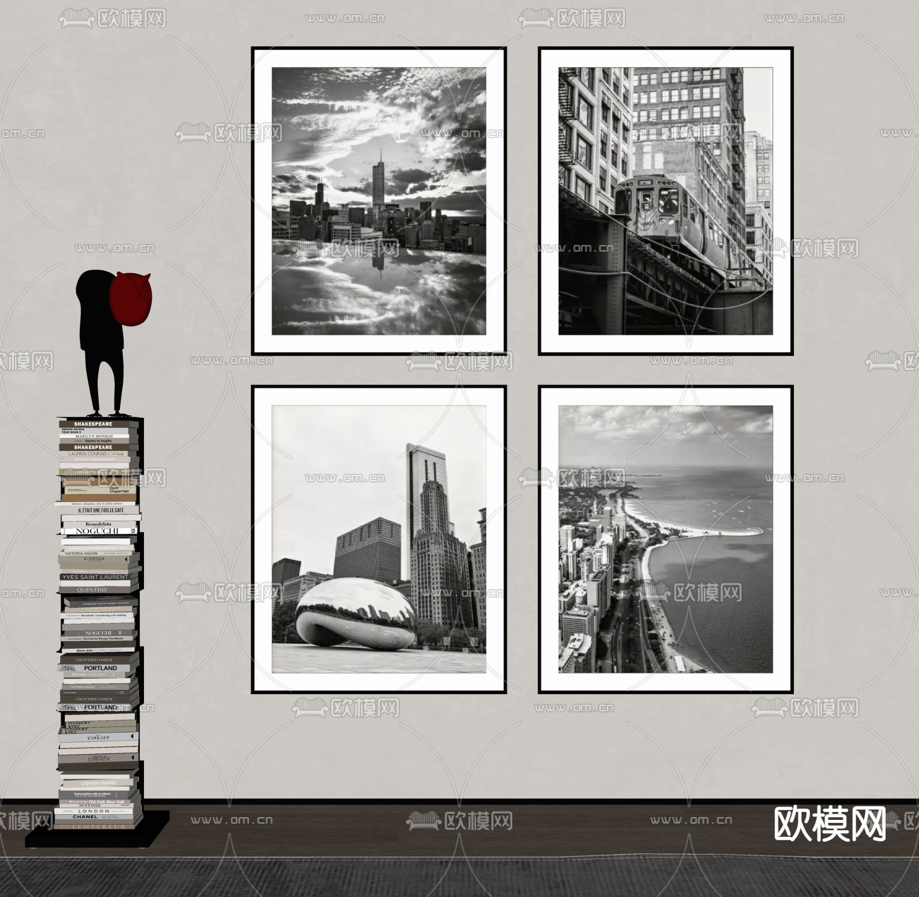 现代装饰画su模型