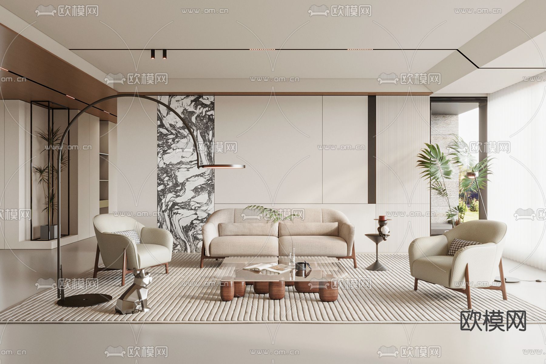 Poliform 组合沙发 客厅3d模型下载_ID14145890_3dmax免费模型-欧模网