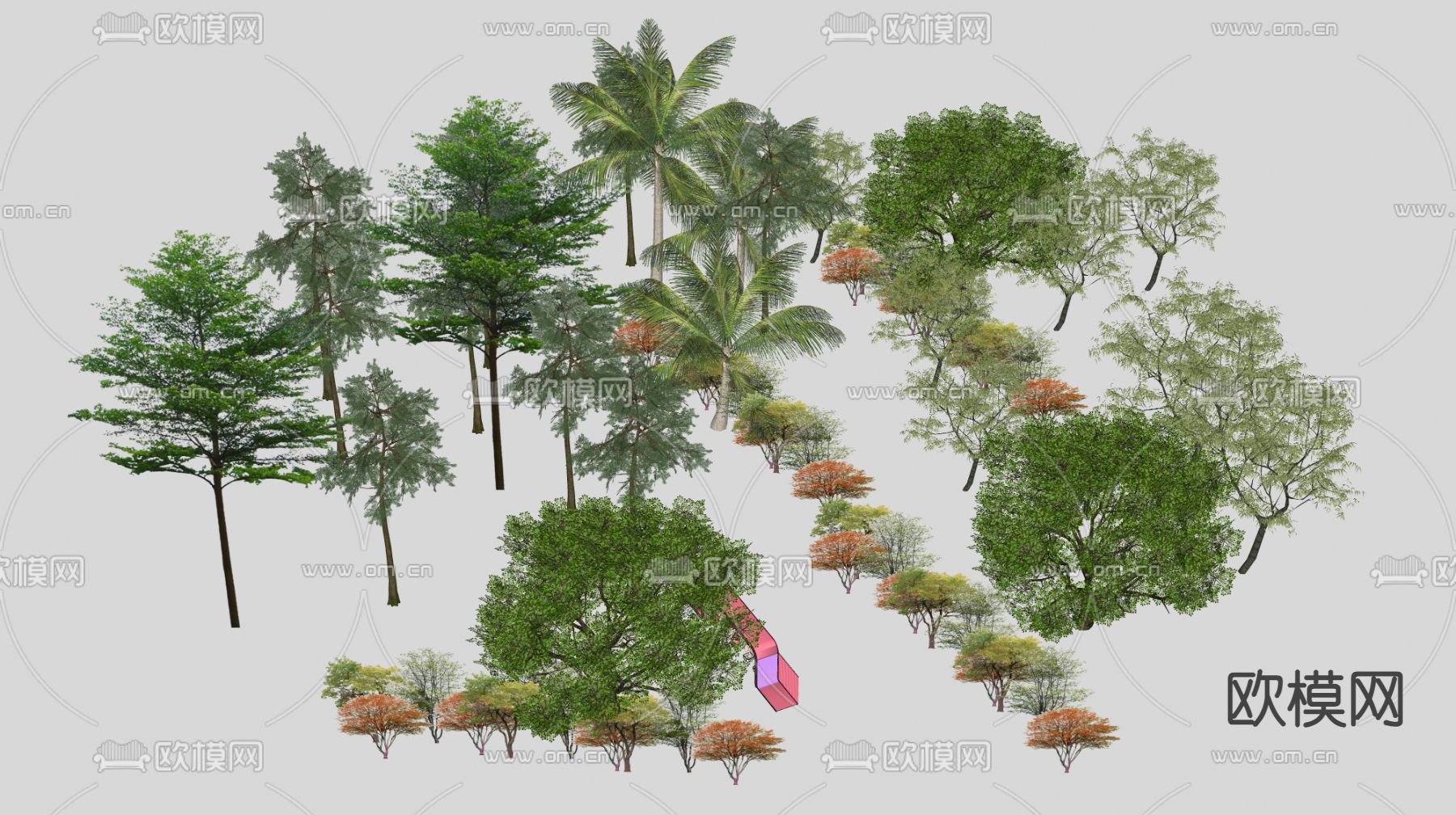 景观树 乔木 行道树su模型下载（渲染图2）