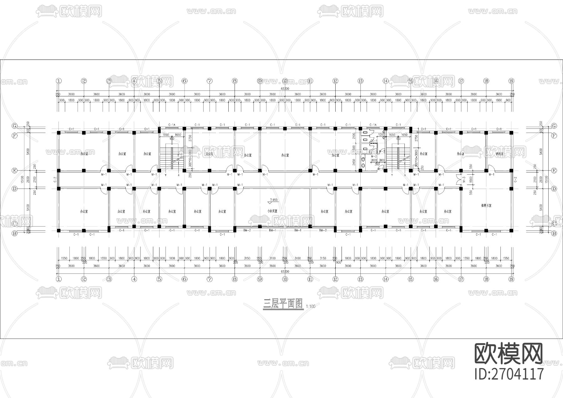 检察院办公楼CAD施工图下载（渲染图5）