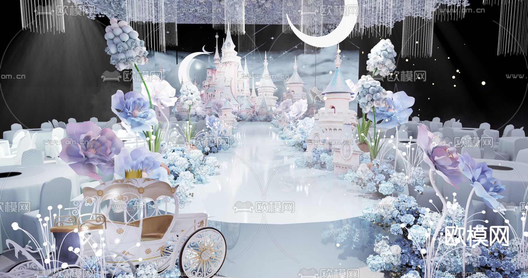 婚礼宴会厅su模型下载（渲染图1）