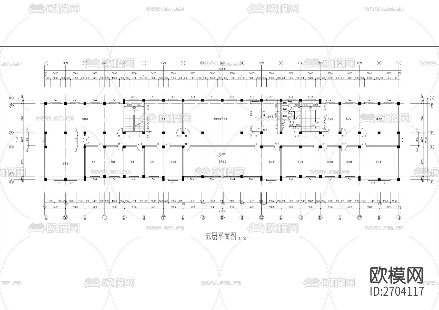 检察院办公楼CAD施工图下载（渲染图6）