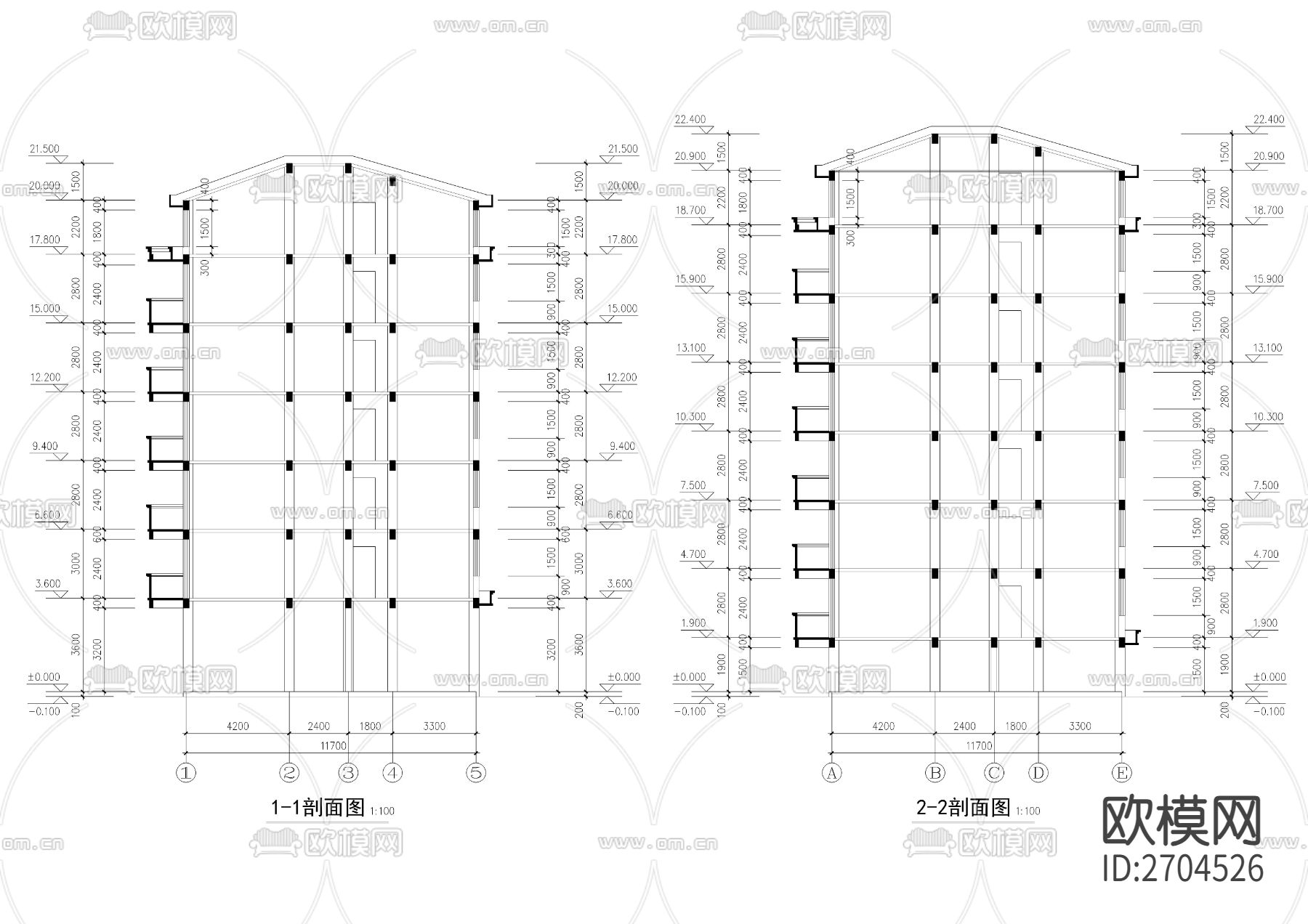 联建房建筑CAD施工图下载（渲染图10）