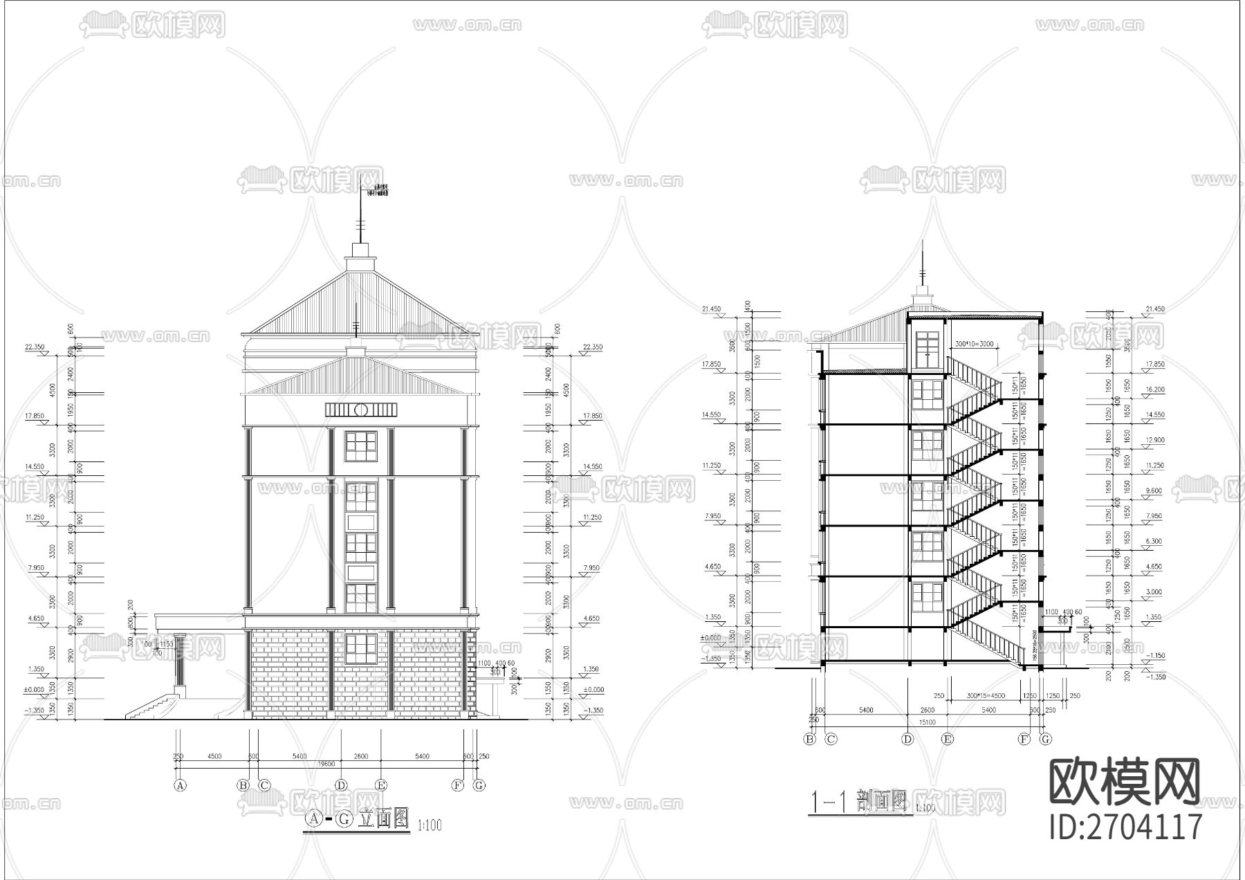 检察院办公楼CAD施工图下载（渲染图9）