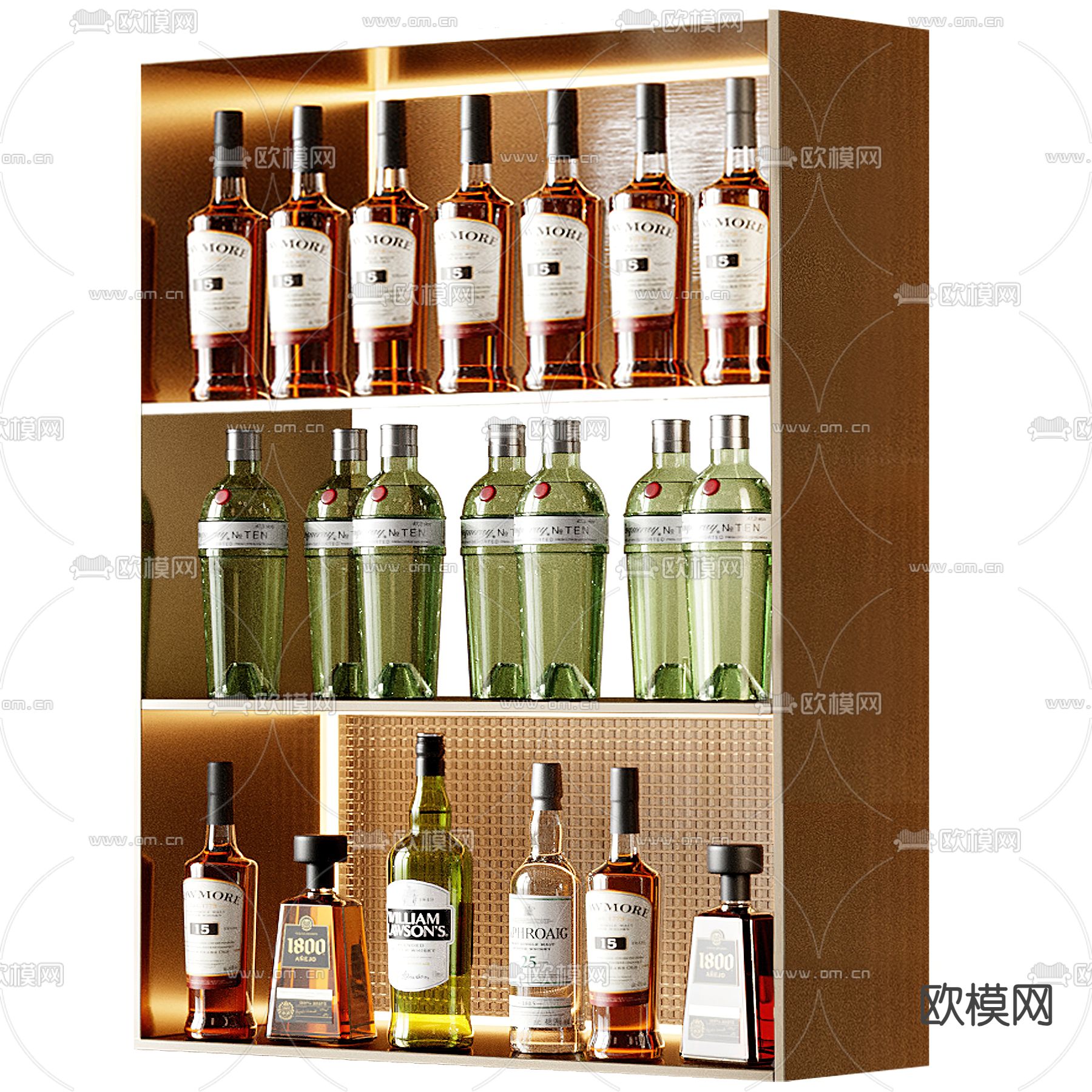 洋酒 红酒 酒瓶su模型下载（渲染图1）