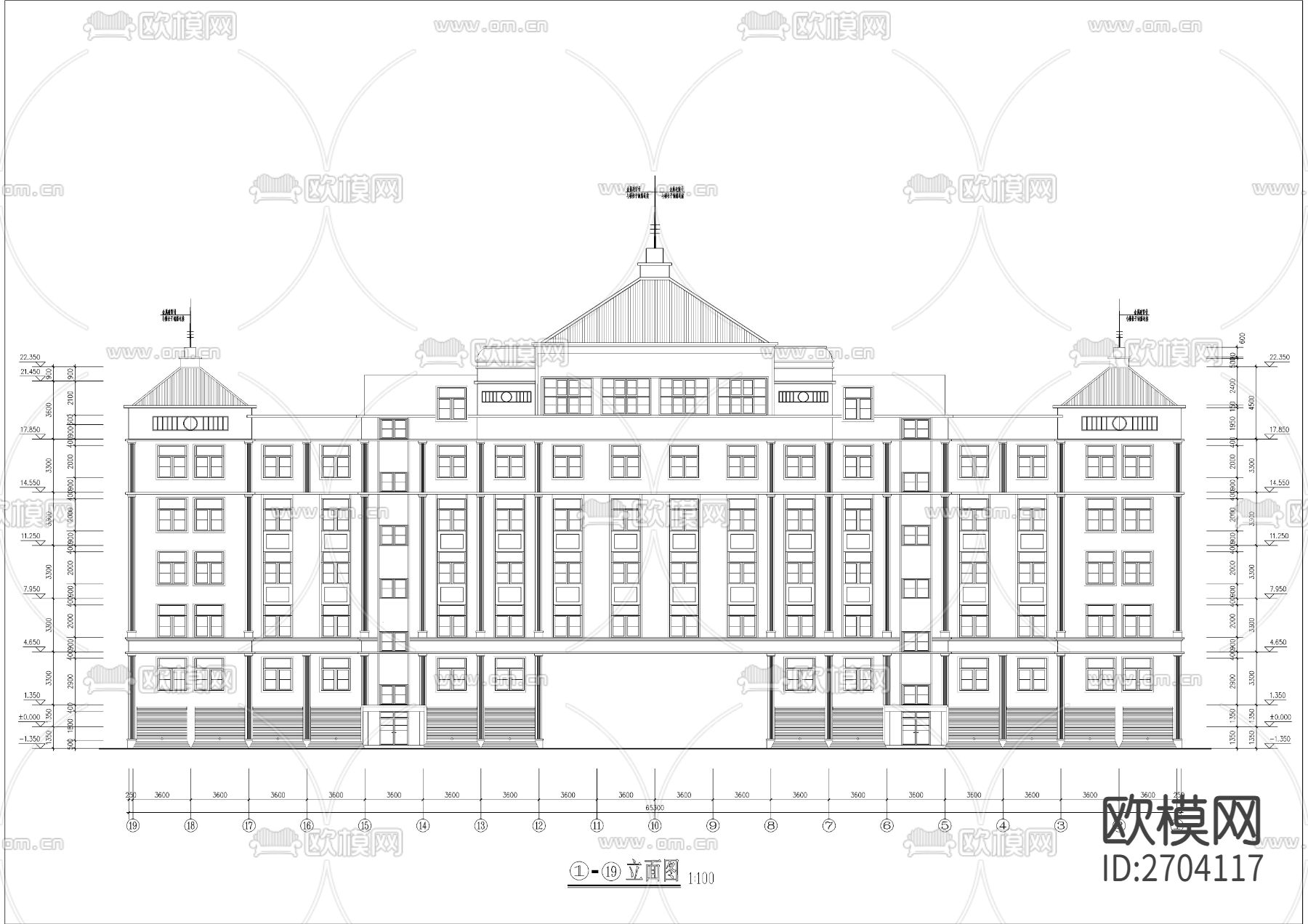 检察院办公楼CAD施工图下载（渲染图8）