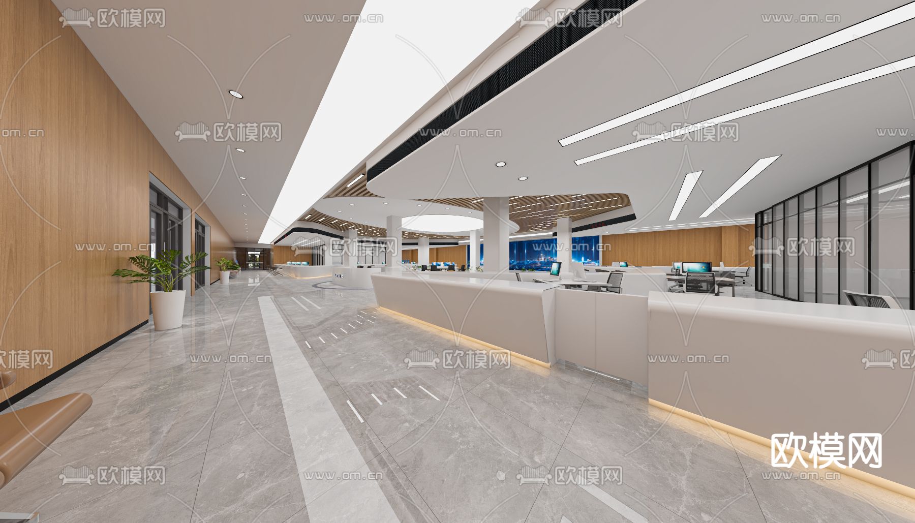 政务大厅 服务大厅3d模型下载（渲染图9）