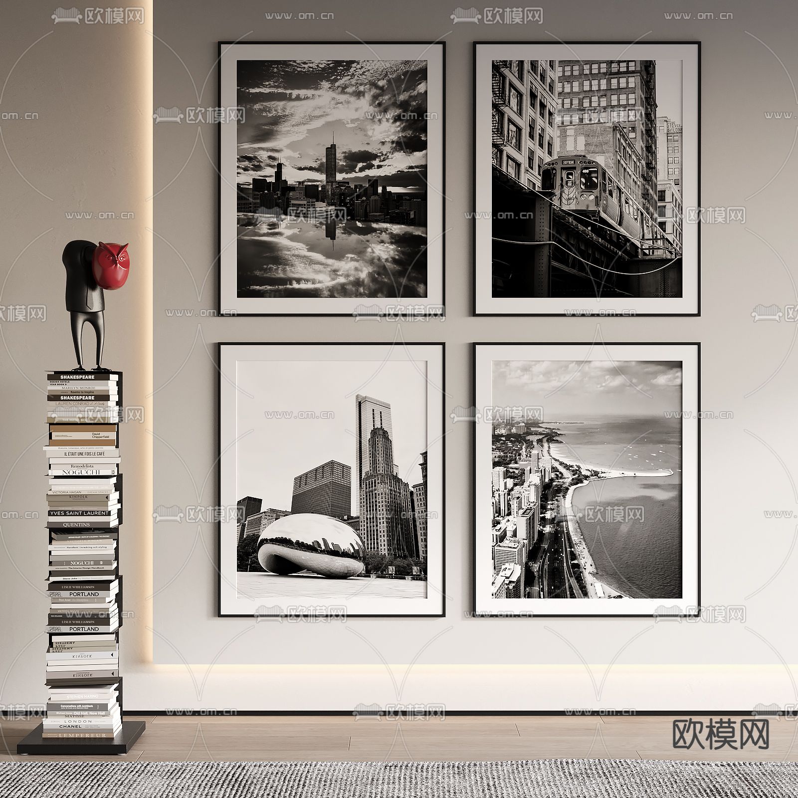 现代装饰画su模型