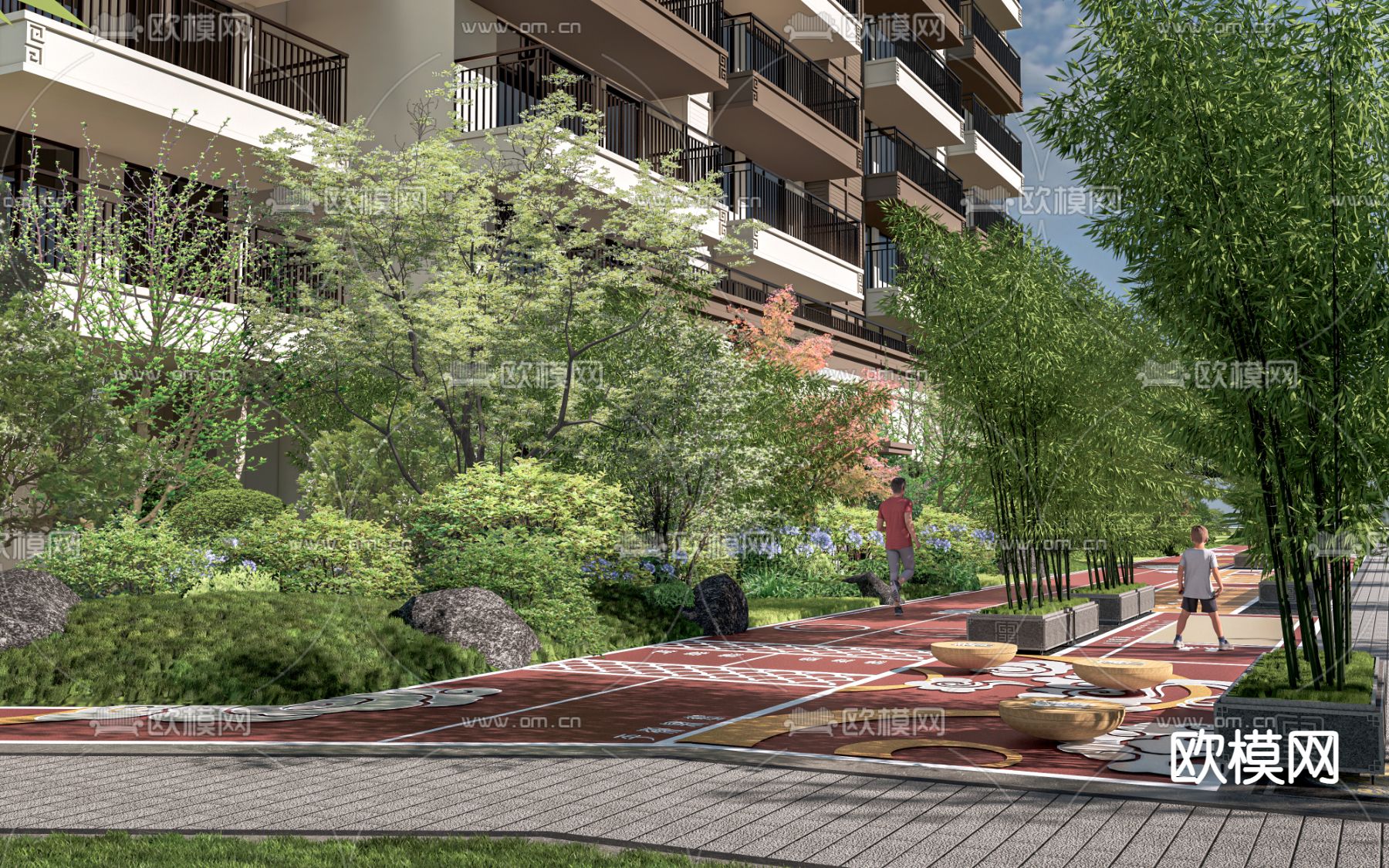 花径 花镜 灌木丛su模型下载（渲染图1）